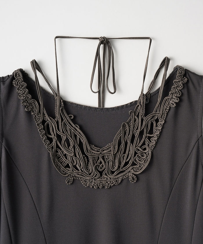 Vine embroidered jersey dress MURRAL