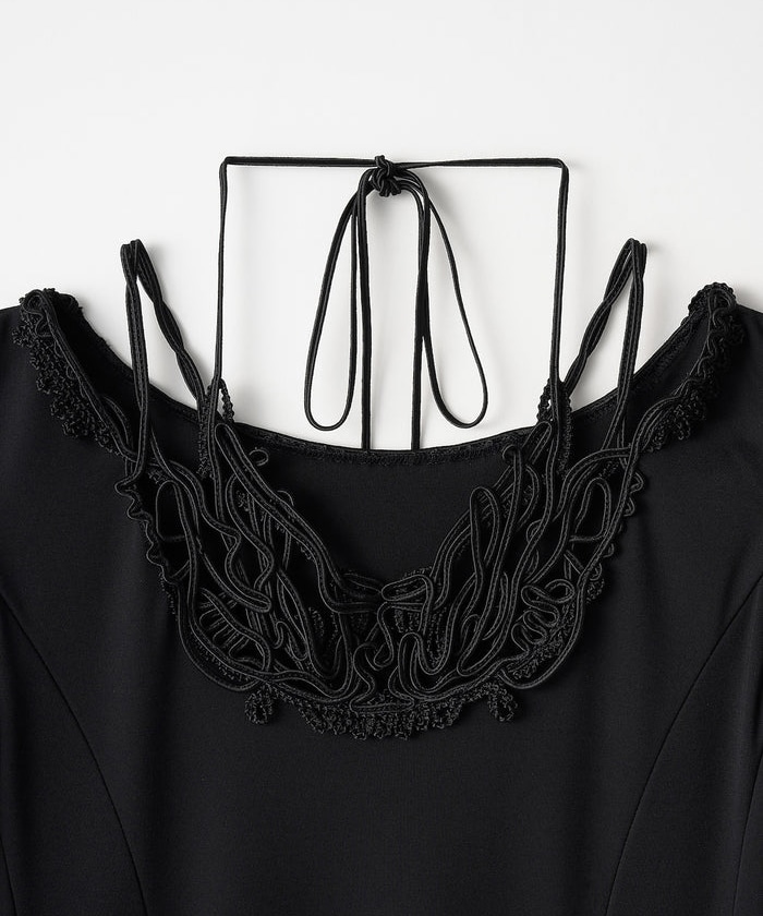 Vine embroidered jersey dress MURRAL