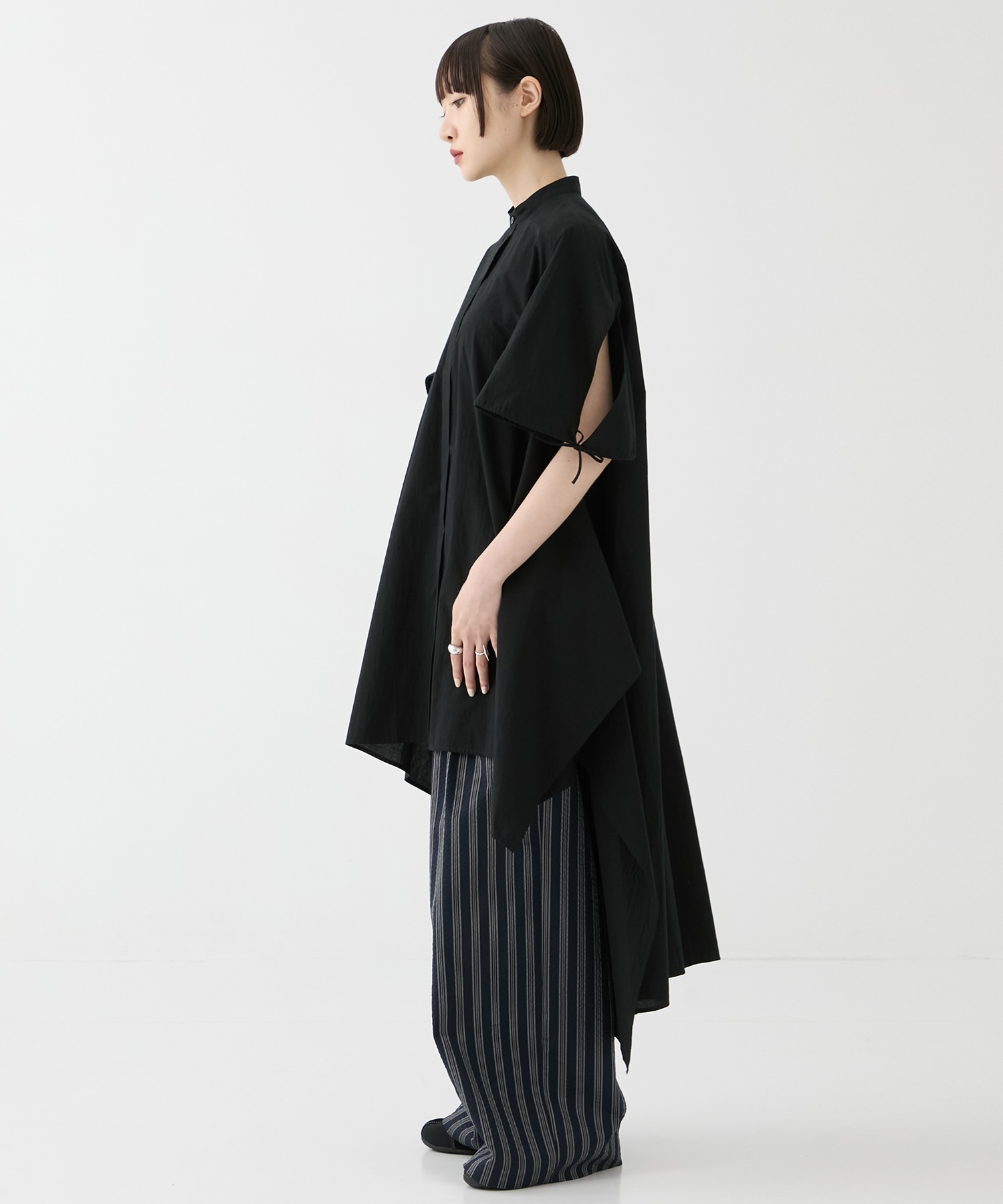 別注 Coボイルサッカーケープスリーブシャツ FEMMENT