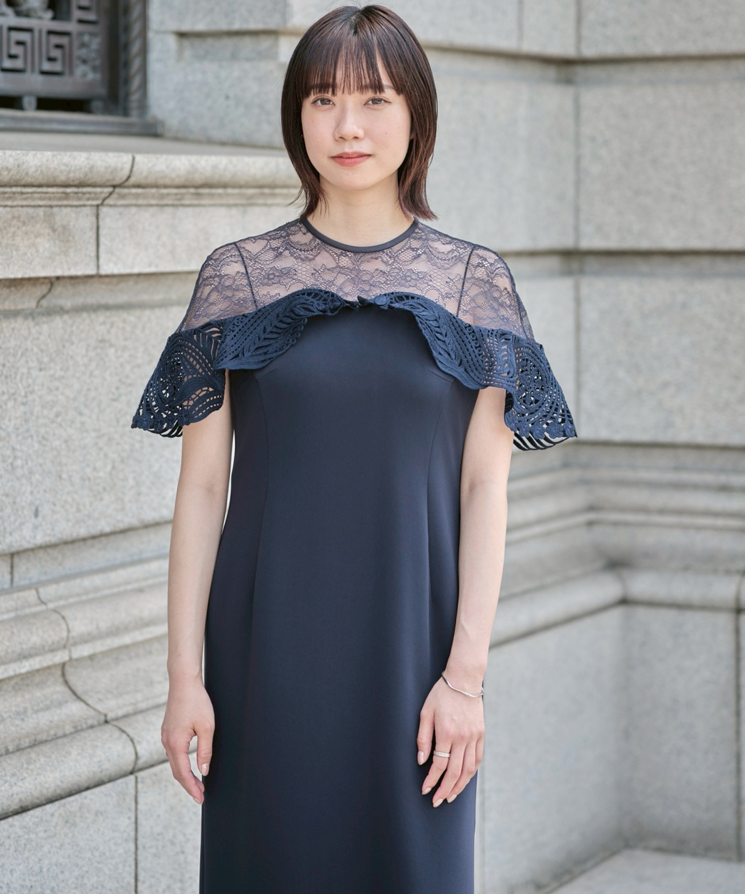 Tulle Lace Classic Dress Mame Kurogouchi