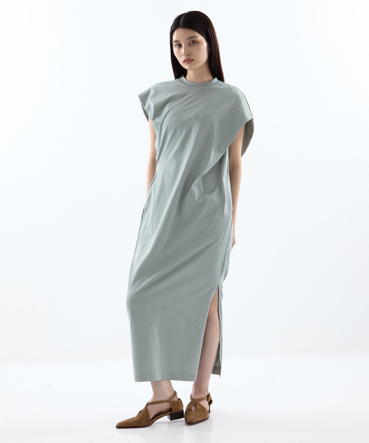 Cotton Jersey Asymmetric Dress Mame Kurogouchi