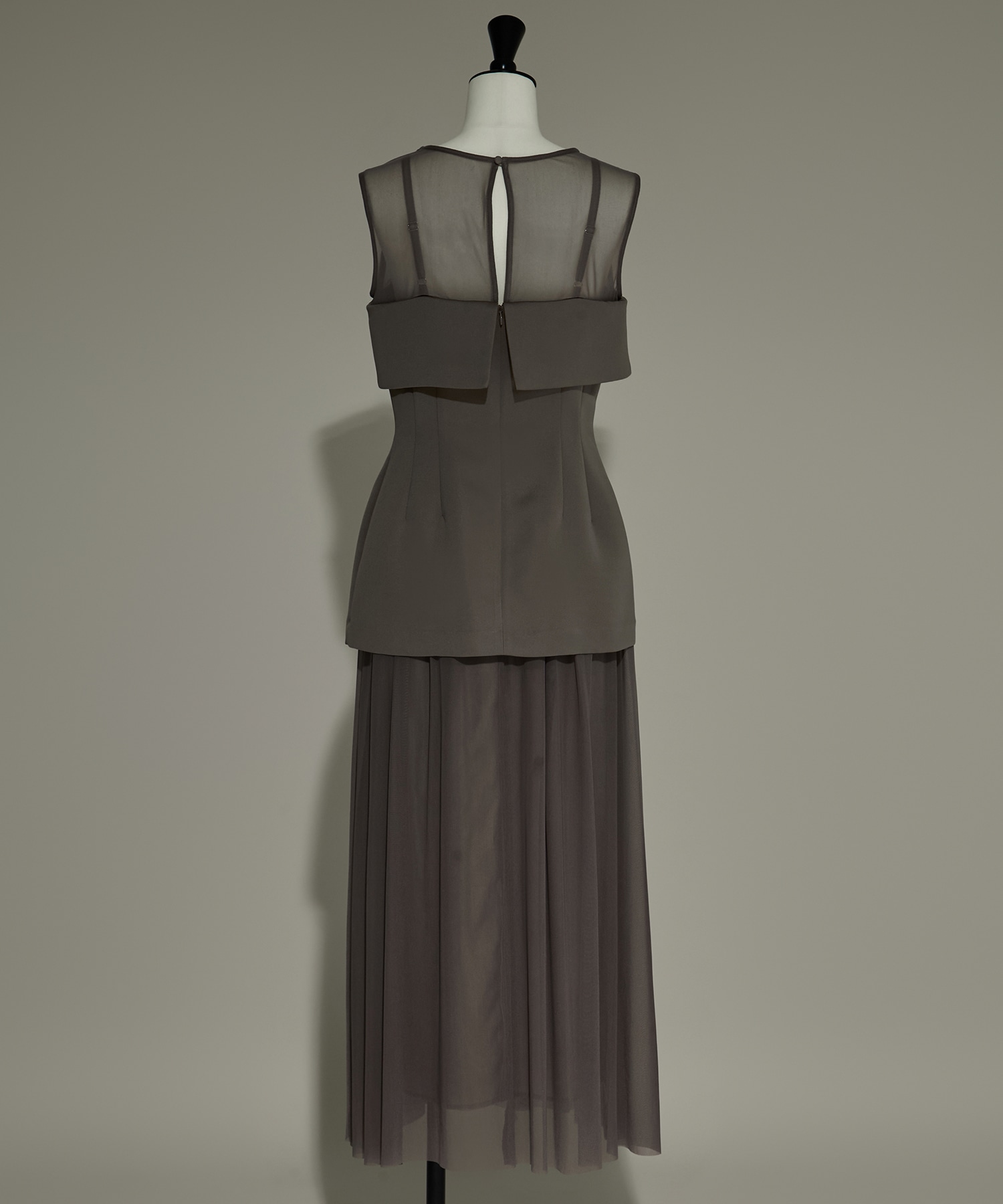 CORSET LAYERED SHEER DRESS AMERI