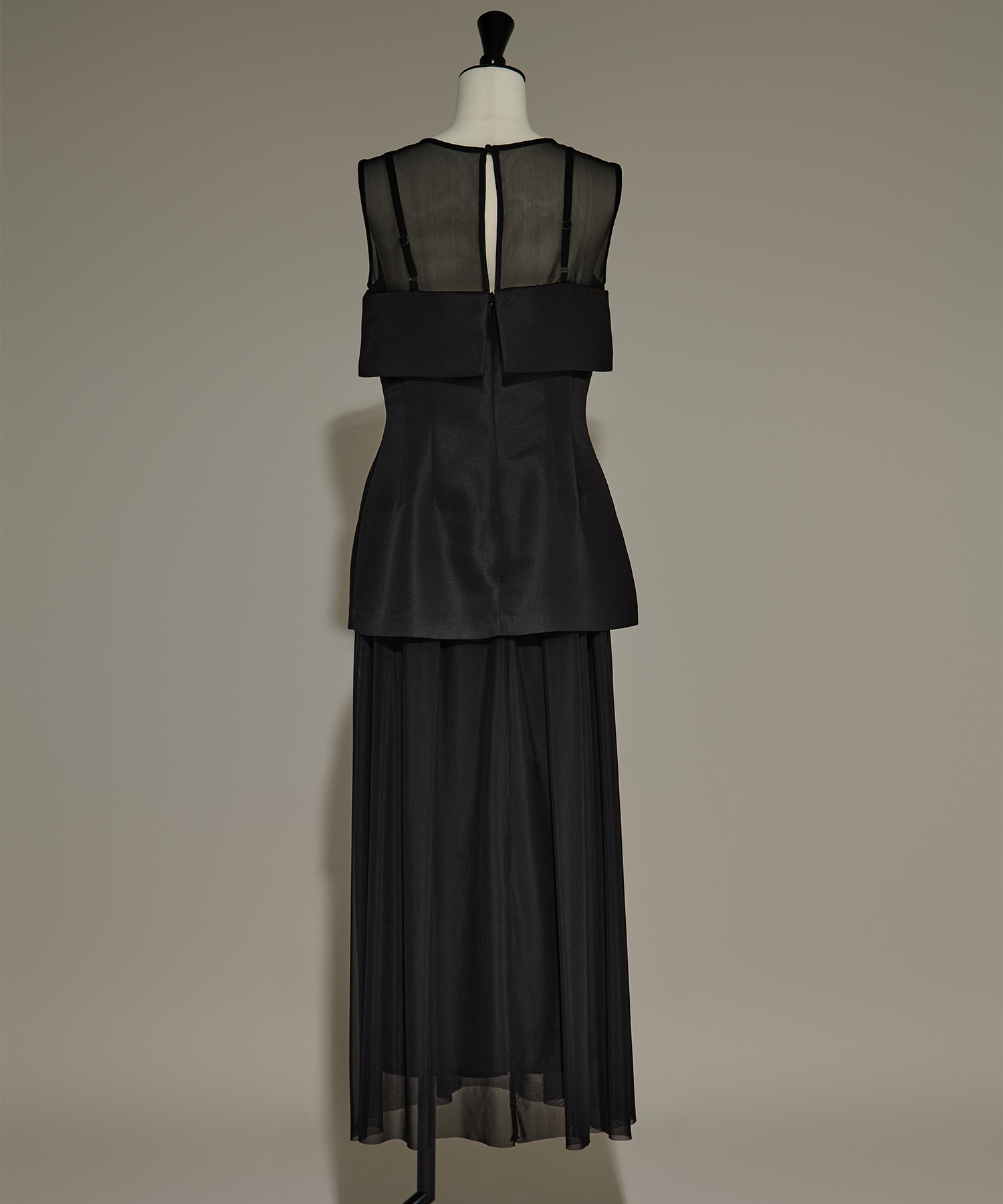 CORSET LAYERED SHEER DRESS AMERI