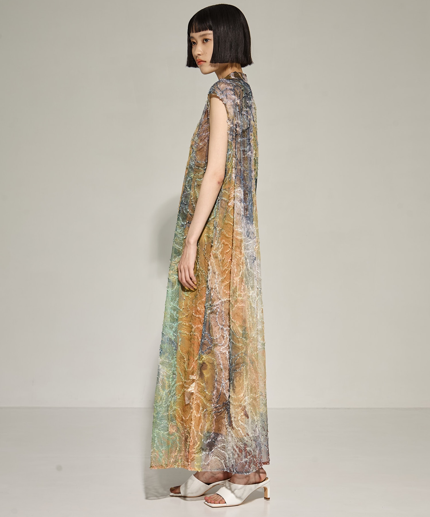 RIPPLE SHAGGY ART DRESS AMERI