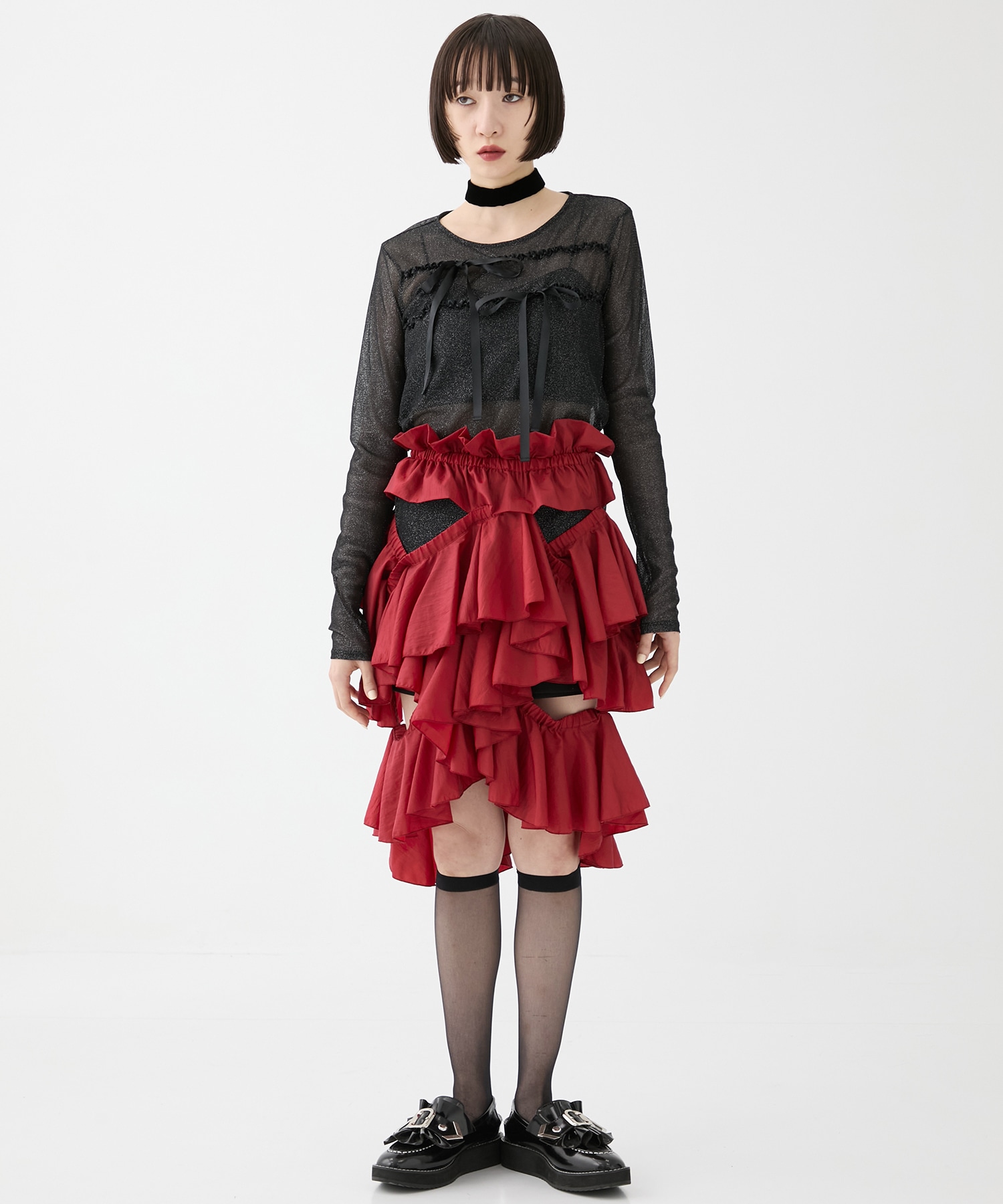 別注SHEER RIBON SKIN TOPS HOUGA