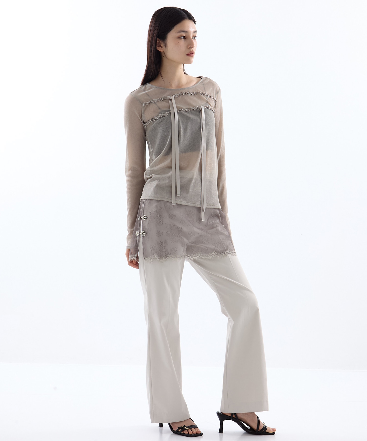 別注SHEER RIBON SKIN TOPS HOUGA