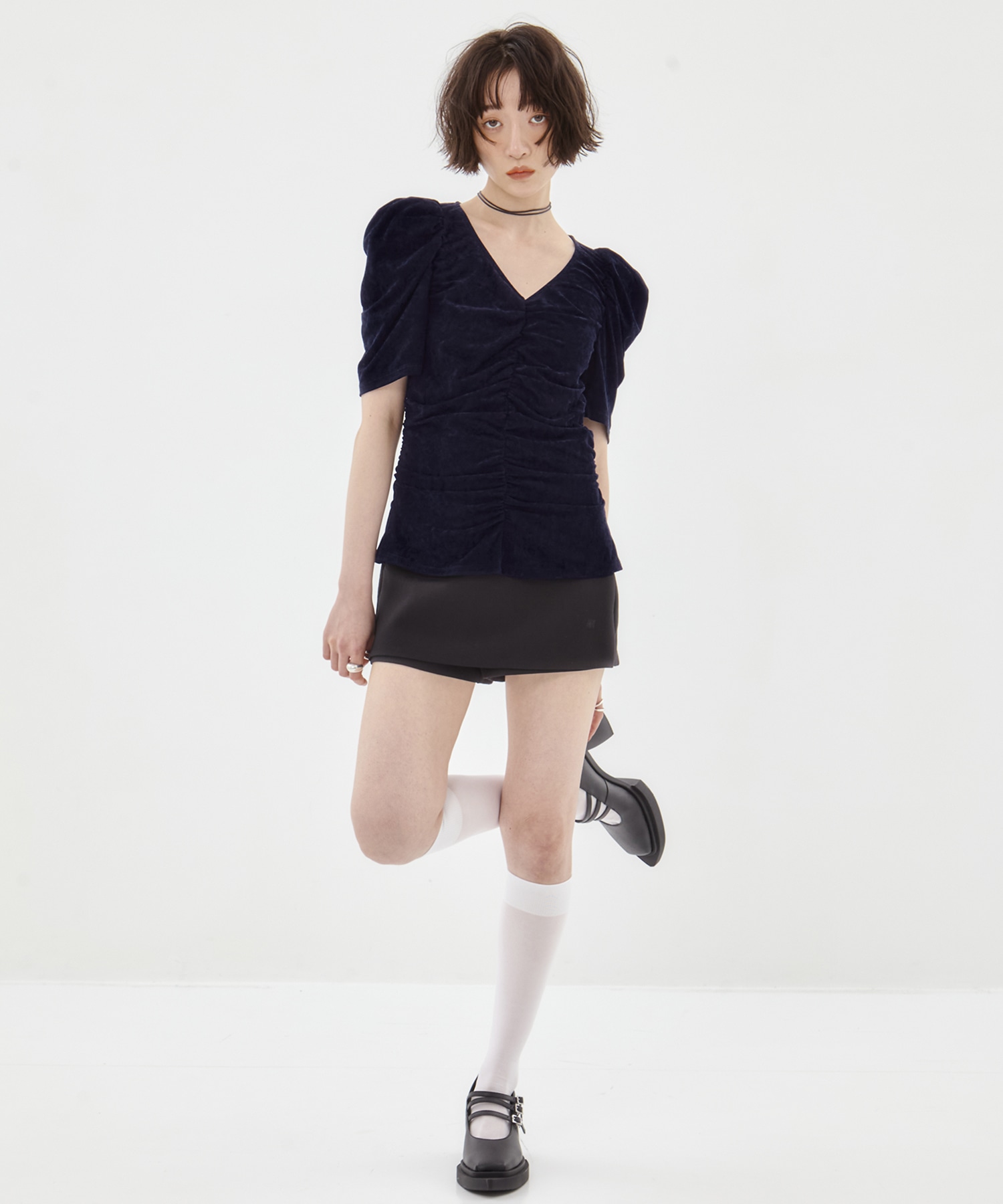 別注 VELOUR GATHERD TOP FETICO