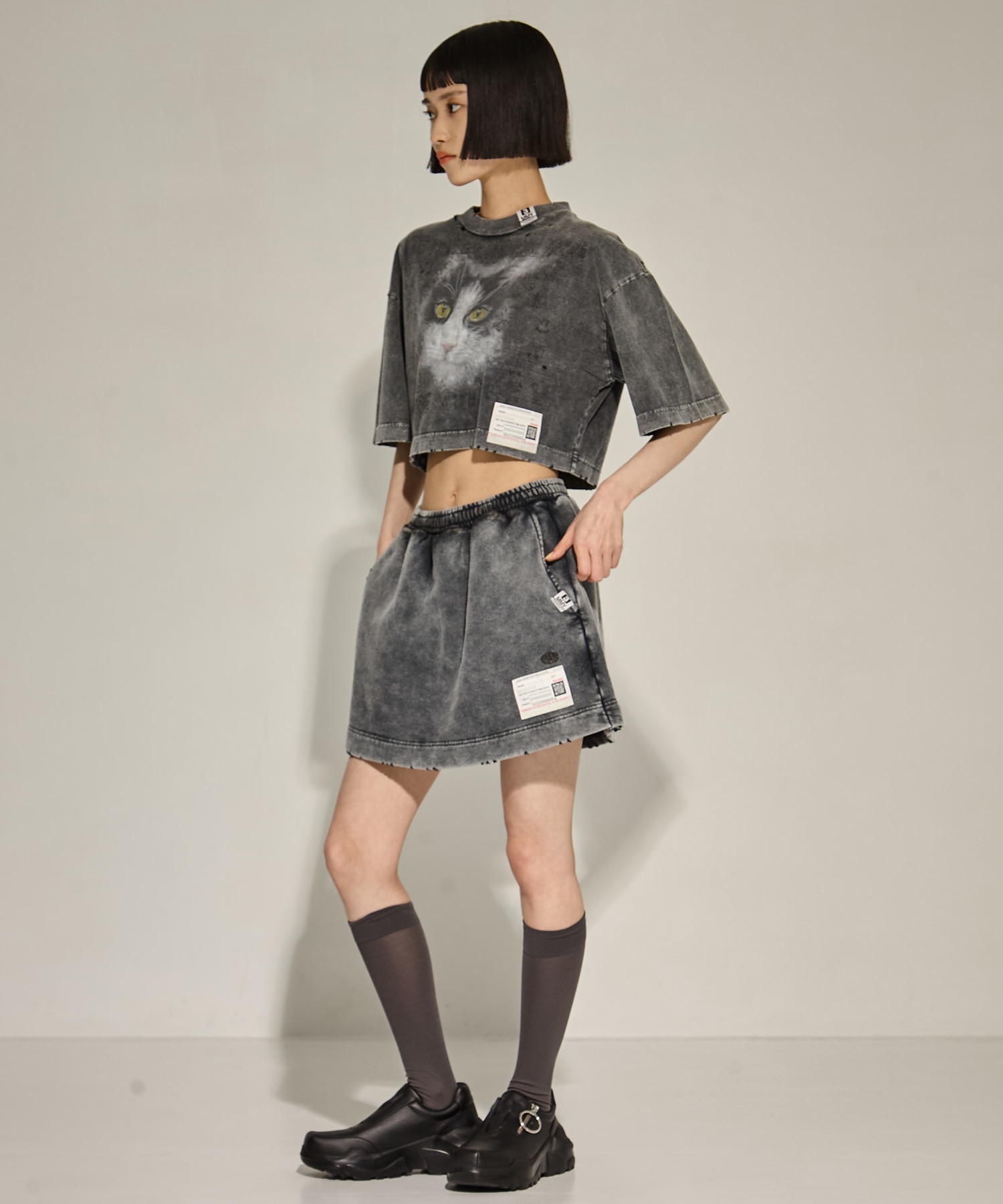 BLEACHED CROPPED TEE Maison MIHARA YASUHIRO