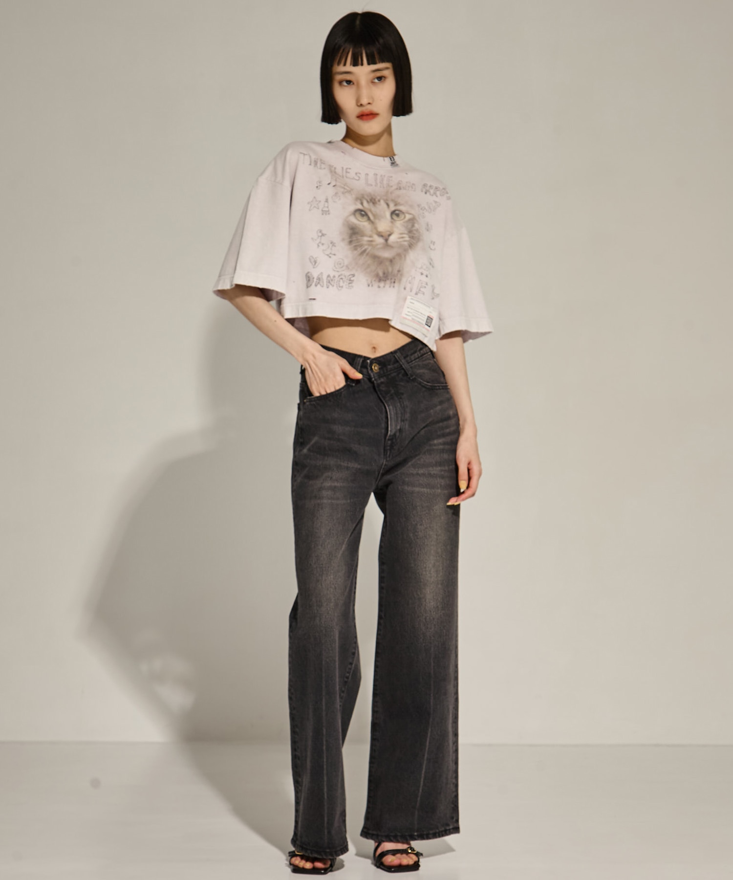 BLEACHED CROPPED TEE Maison MIHARA YASUHIRO