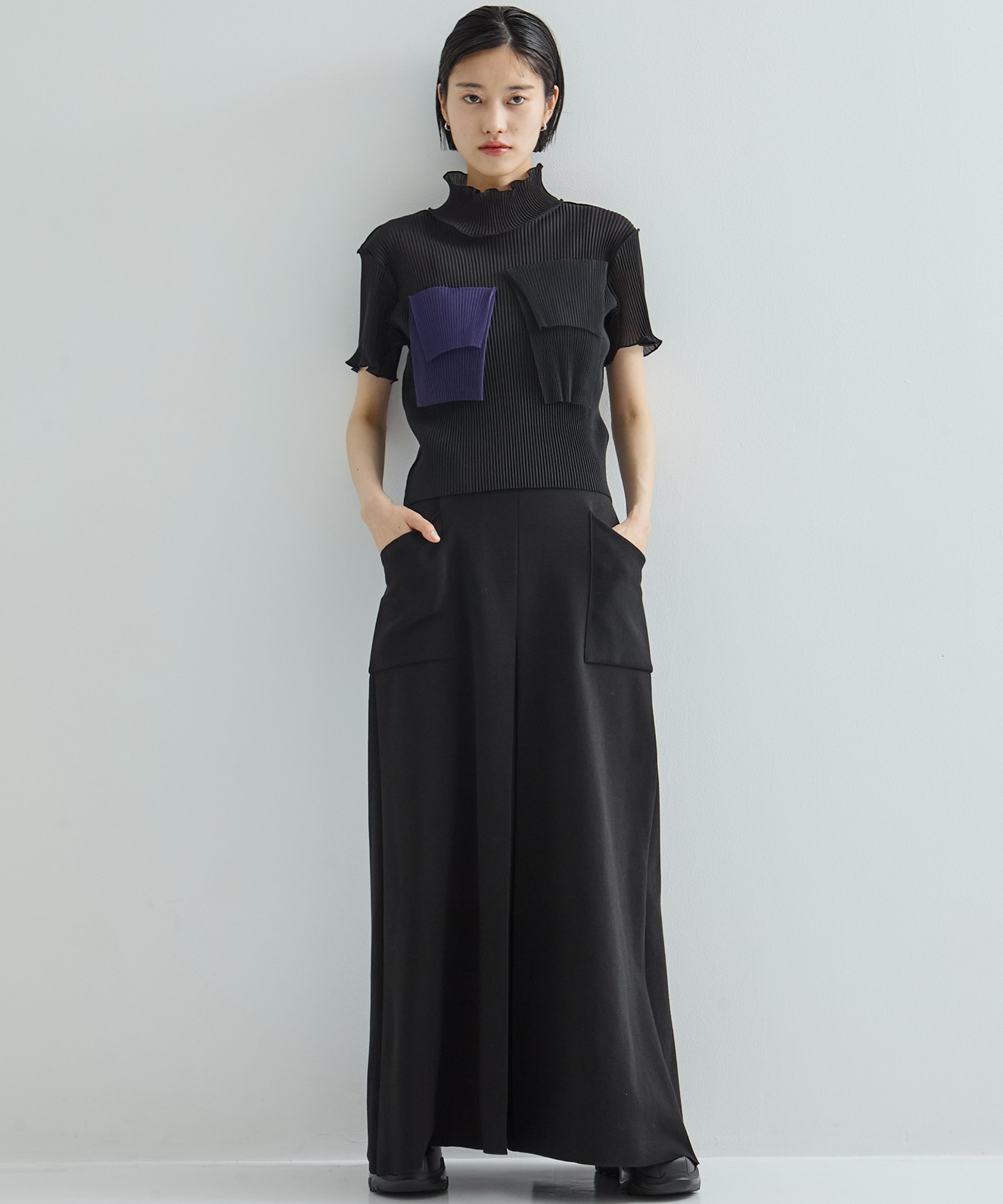 別注SHEER SHORT HIGHNECK SLEEVE TOP kotohayokozawa