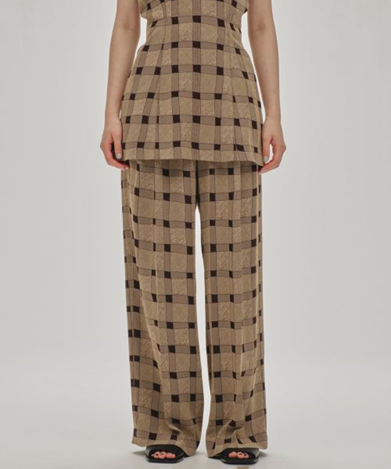 Halterneck Checkjaquard Top TODAYFUL