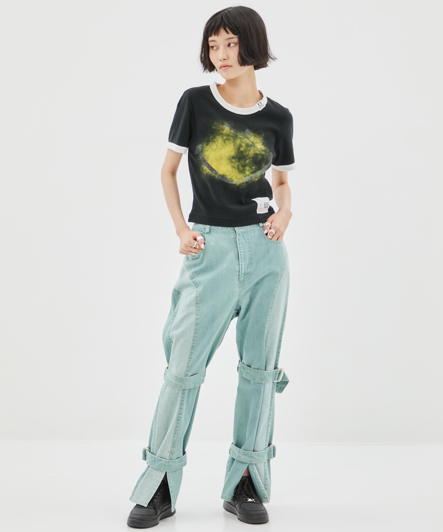 SMILY FACE PRINTED MINI TEE Maison MIHARA YASUHIRO