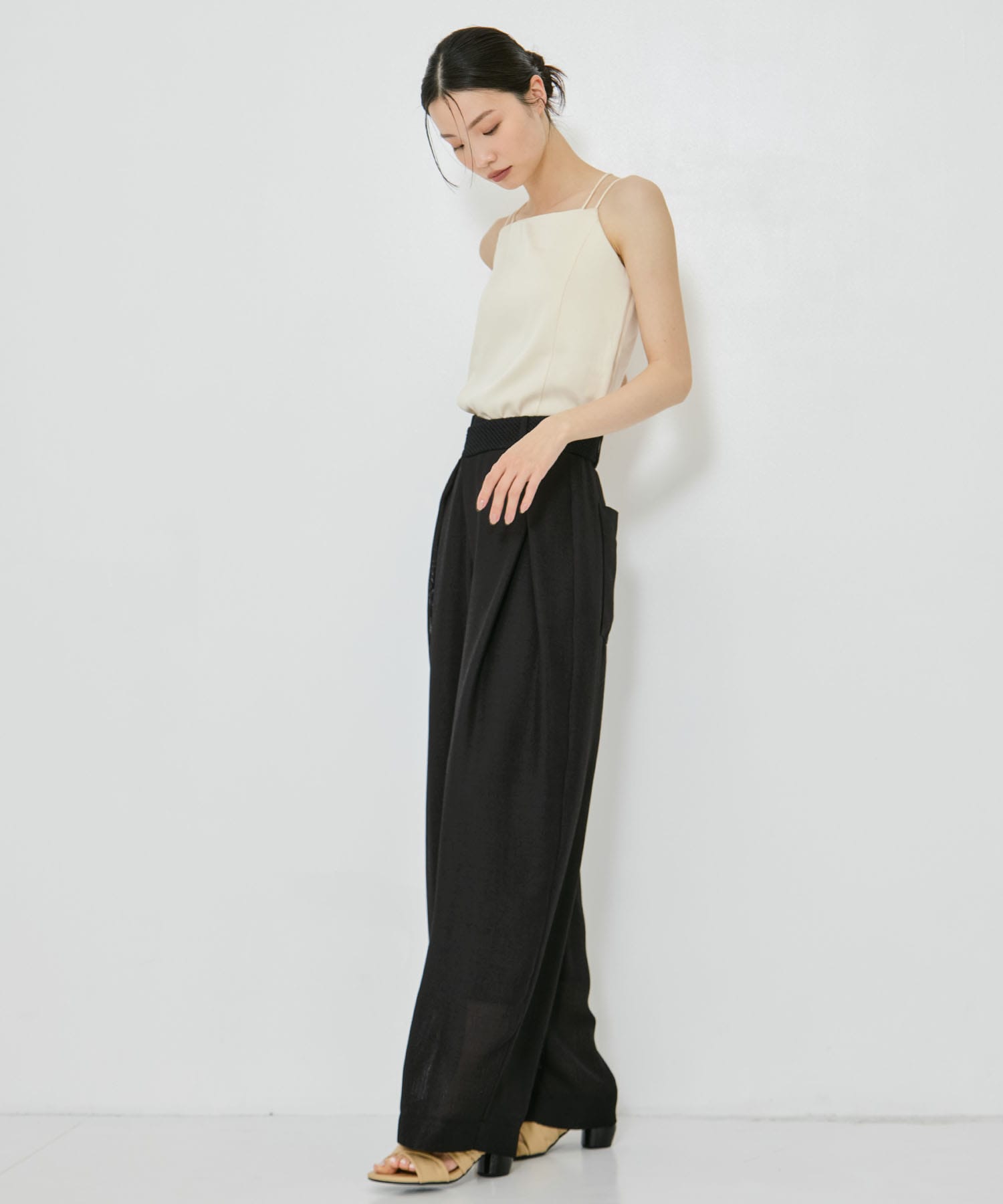 Asymmetric Front Mesh Trousers STUDIOUS