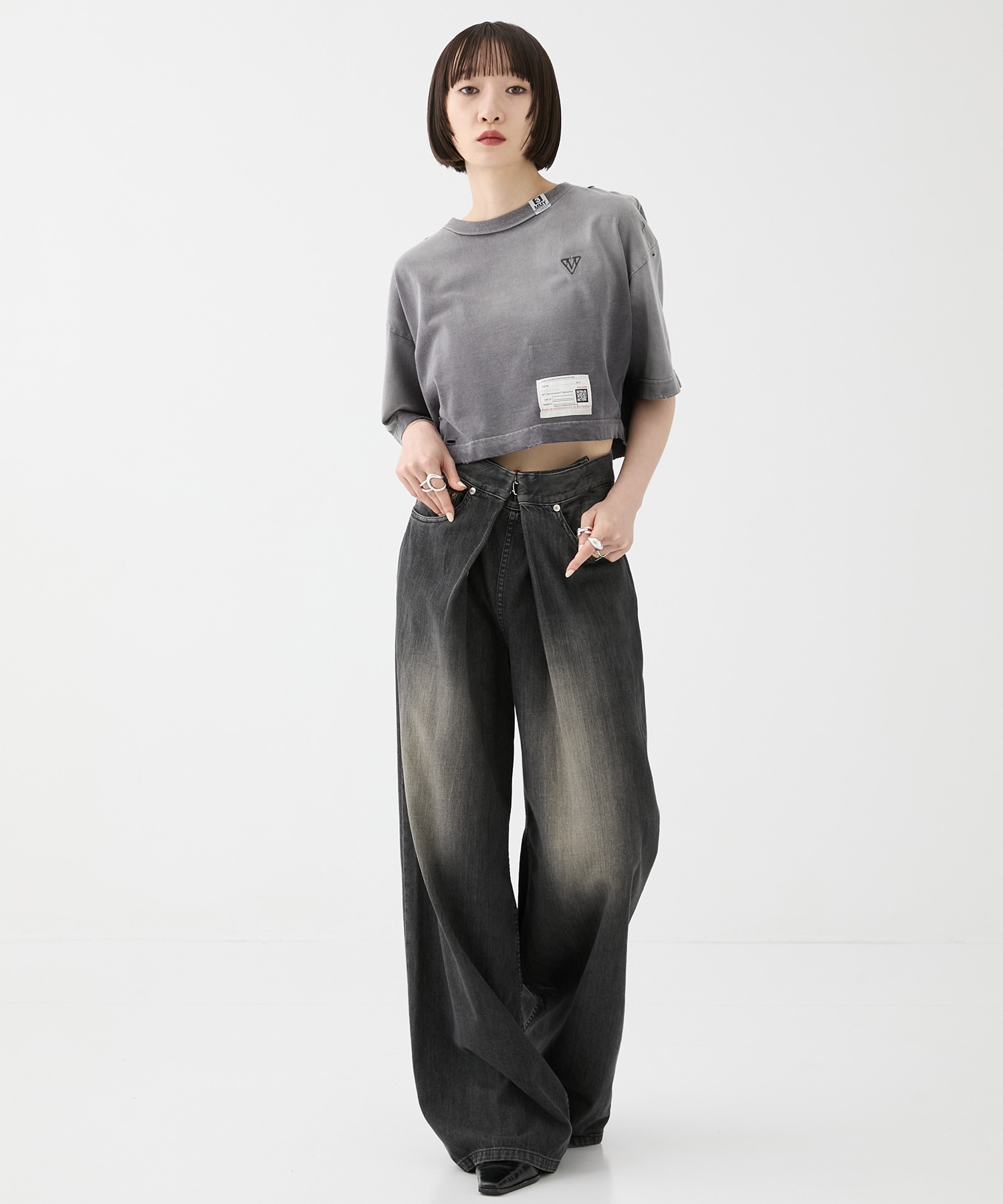 別注 WASHED DENIM FOLDED WIDE PANTS (SHORT LENGTH) JOHN LAWRENCE SULLIVAN