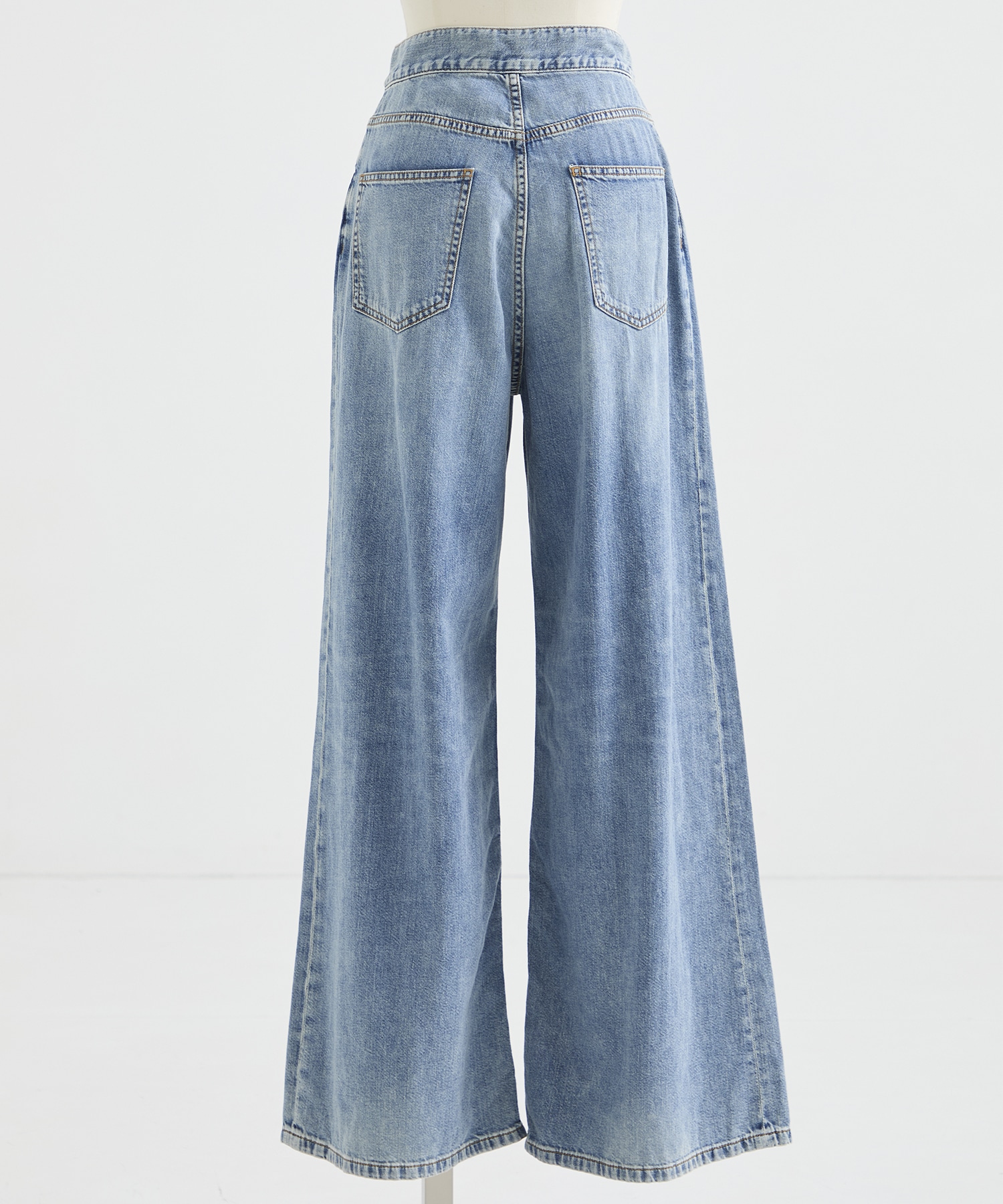 別注 WASHED DENIM FOLDED WIDE PANTS (SHORT LENGTH) JOHN LAWRENCE SULLIVAN