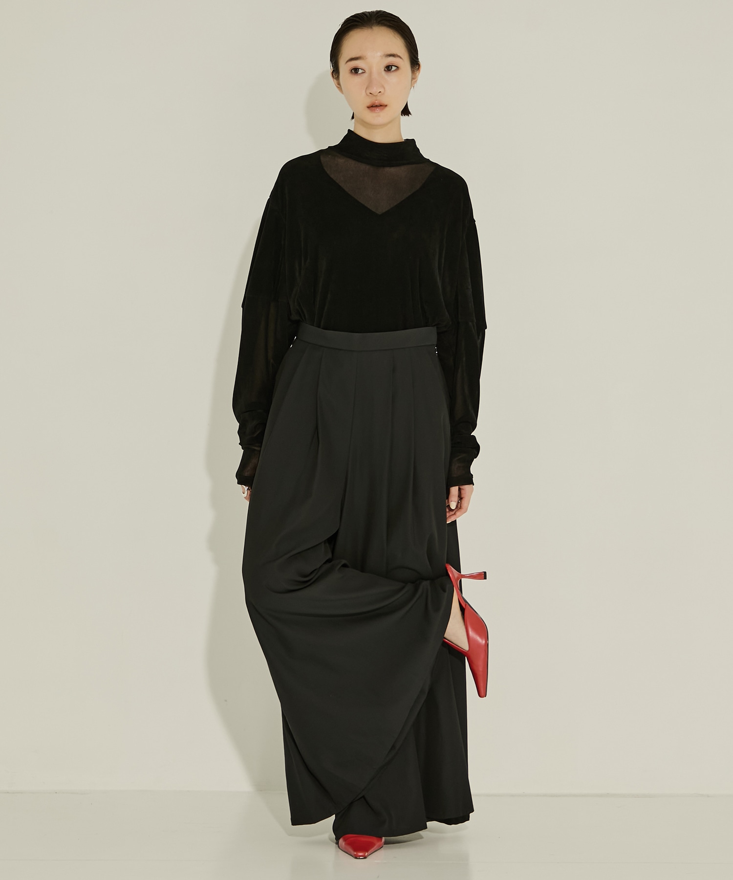 Clarisse hakama pants(1 BLACK): AKIRANAKA: WOMENS｜ STUDIOUS