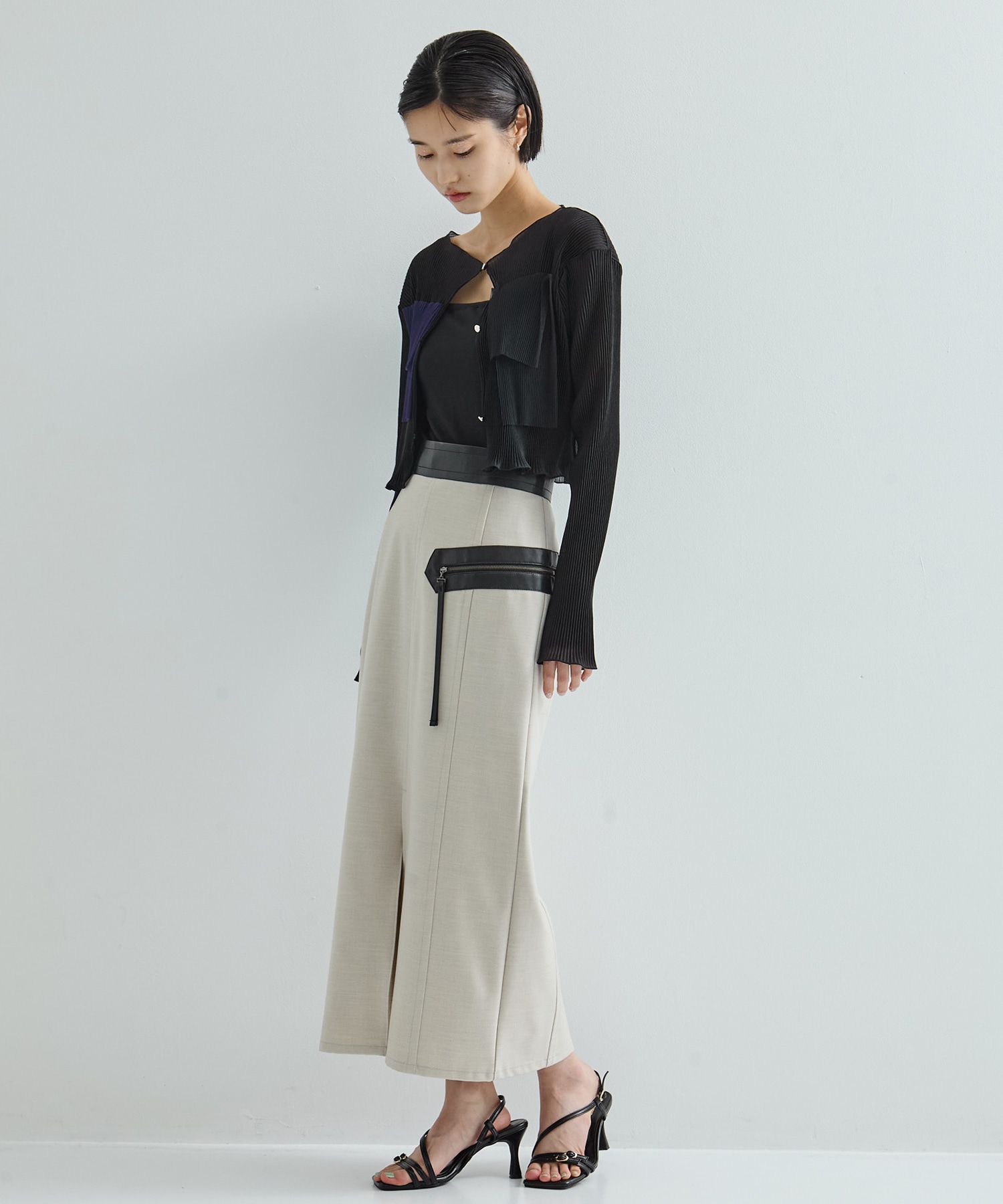 Leather Belted Straight SK STUDIOUS