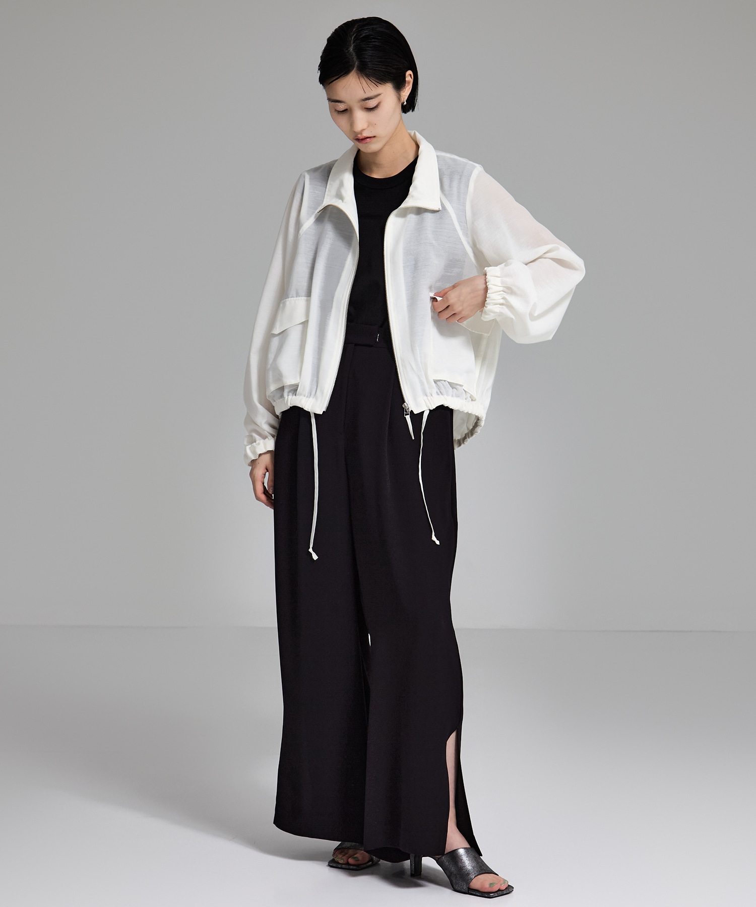 SHEER ZIP BLOUSON STUDIOUS