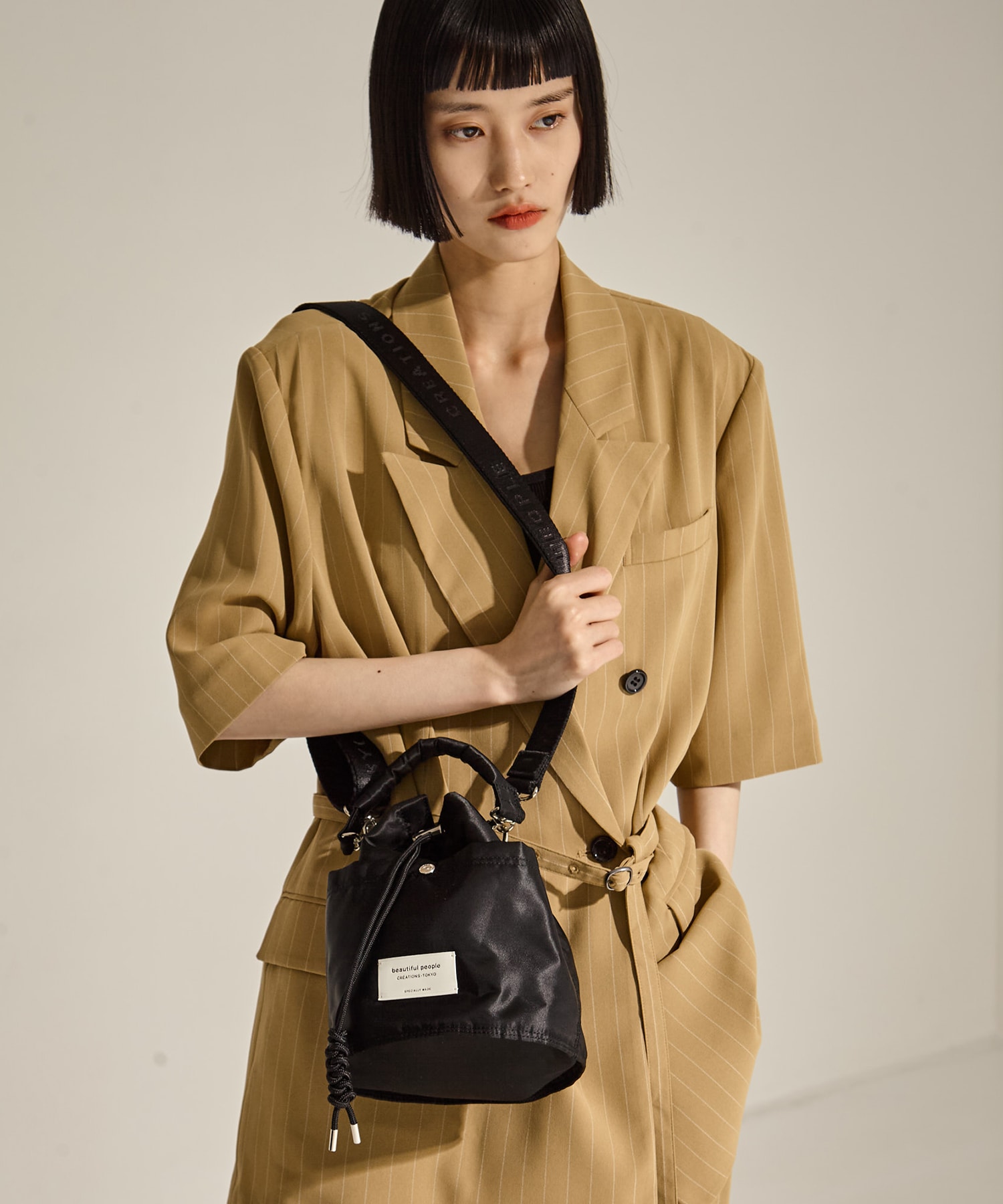 別注nylon drawstring mini bag beautiful people