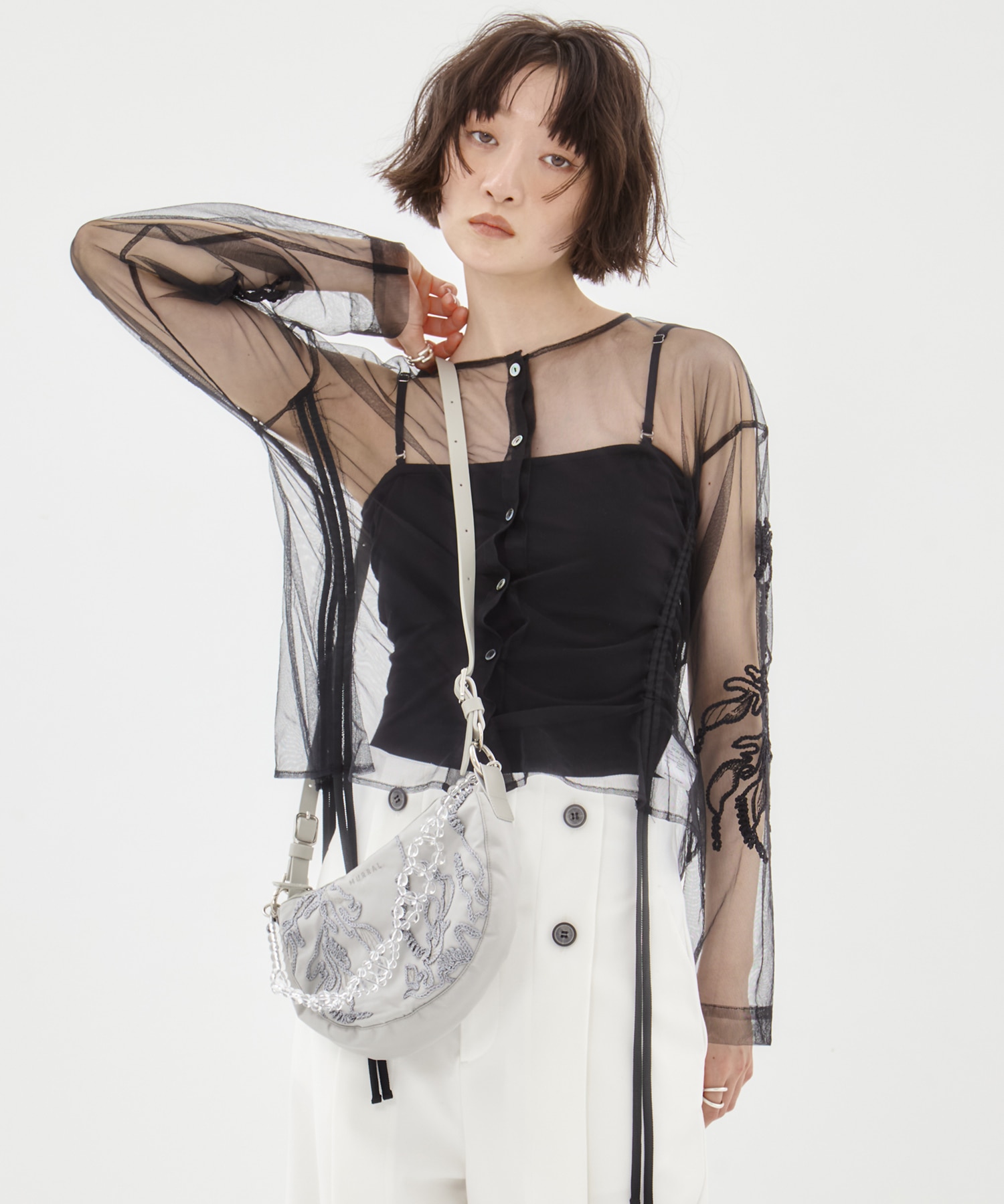 Sea pea embroidered bag MURRAL