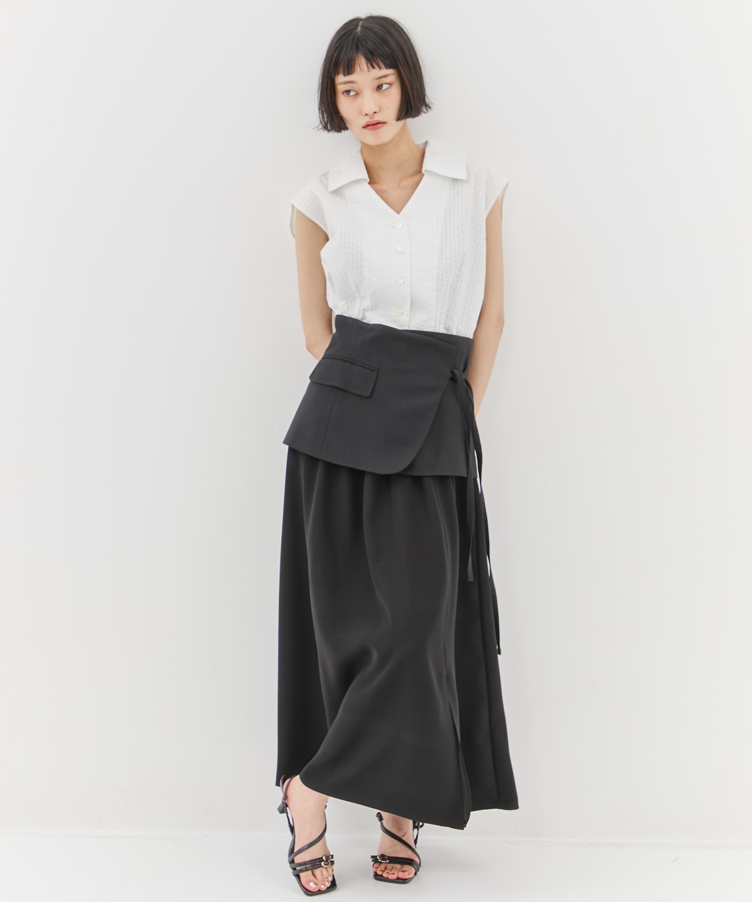 Seersucker Sleeveless Shirt STUDIOUS