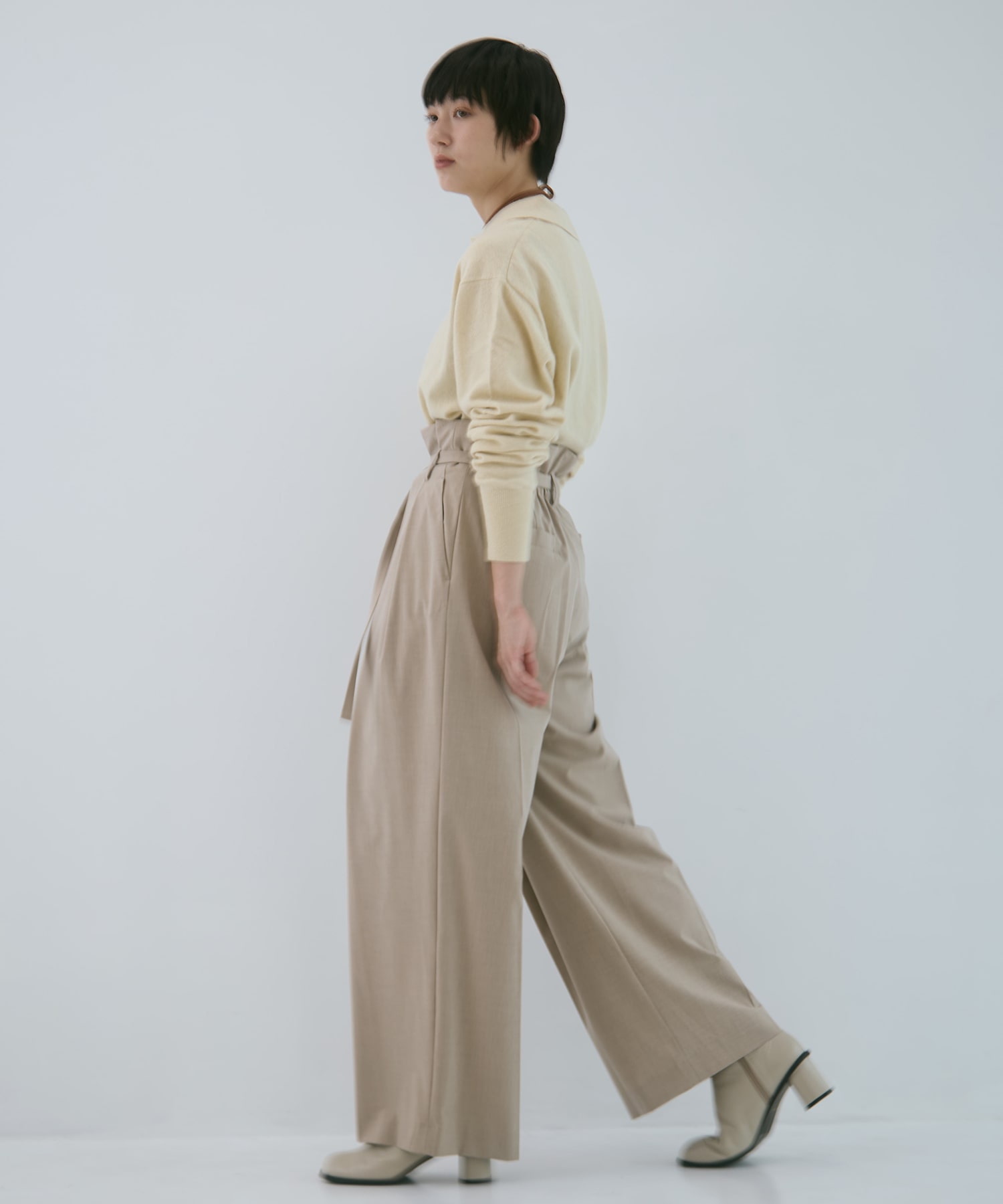 Belted High Waist Trousers STUDIOUS