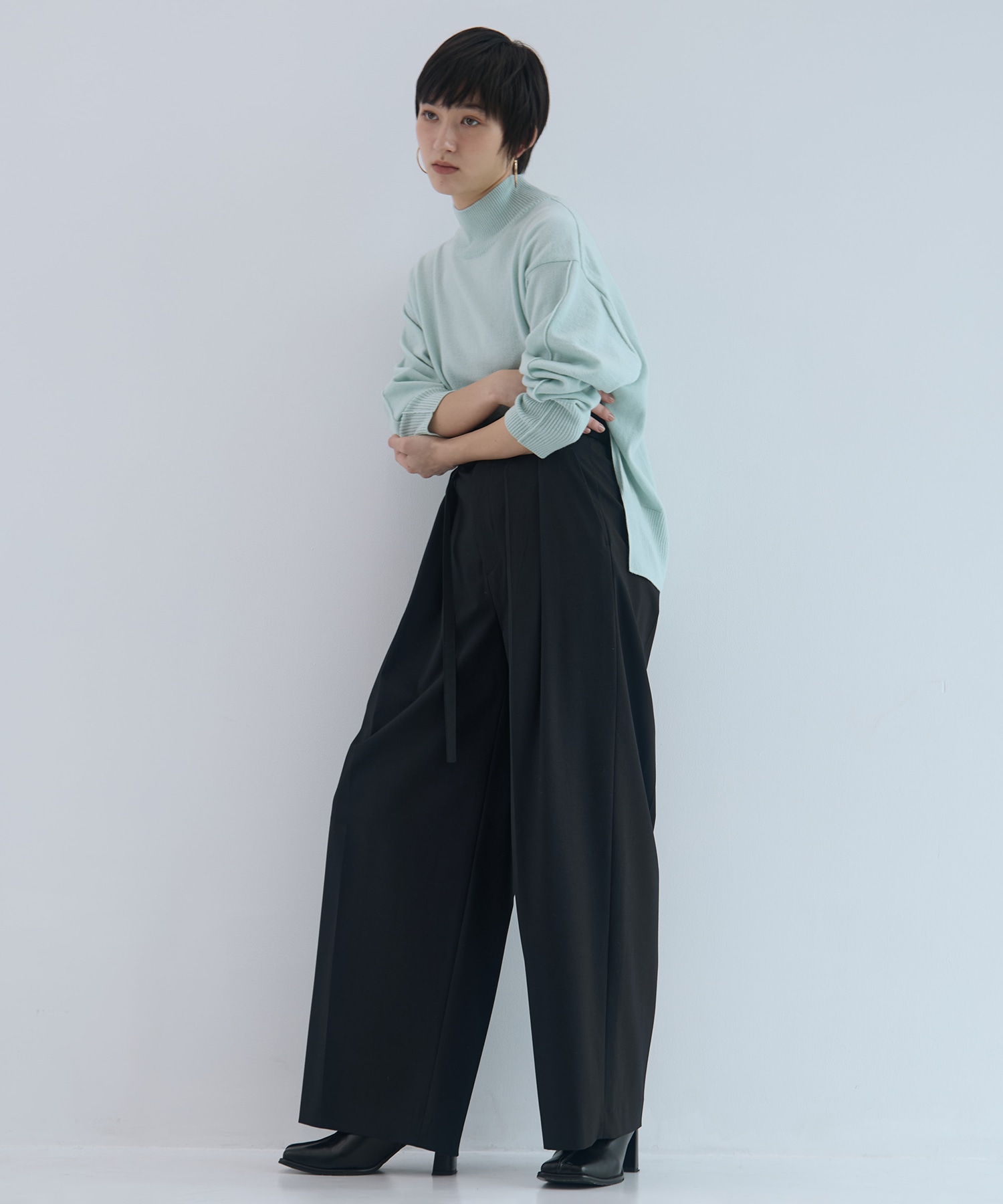 Belted High Waist Trousers STUDIOUS