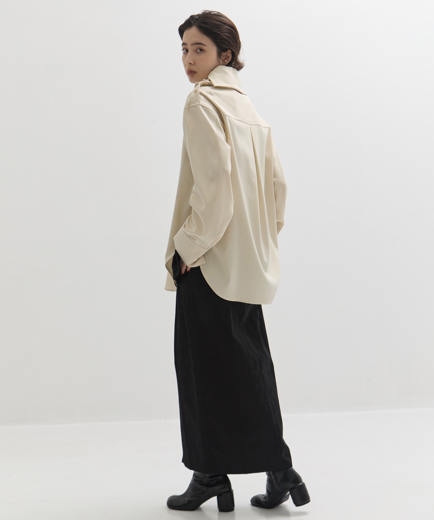 Viscose Wool Big Collar Shirt STUDIOUS