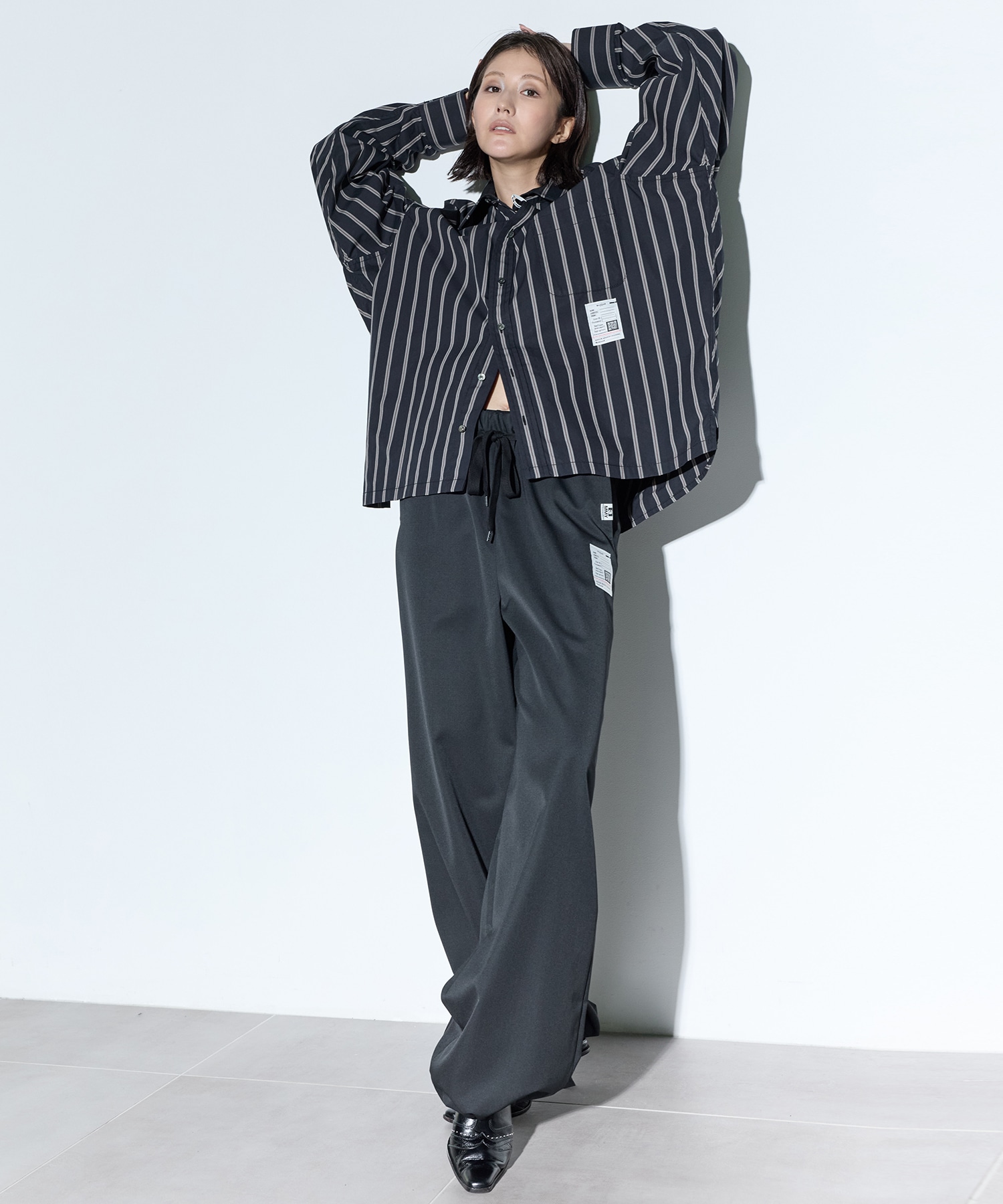 DUCK EMBROIDERY STRIPE SHIRTS Maison MIHARA YASUHIRO