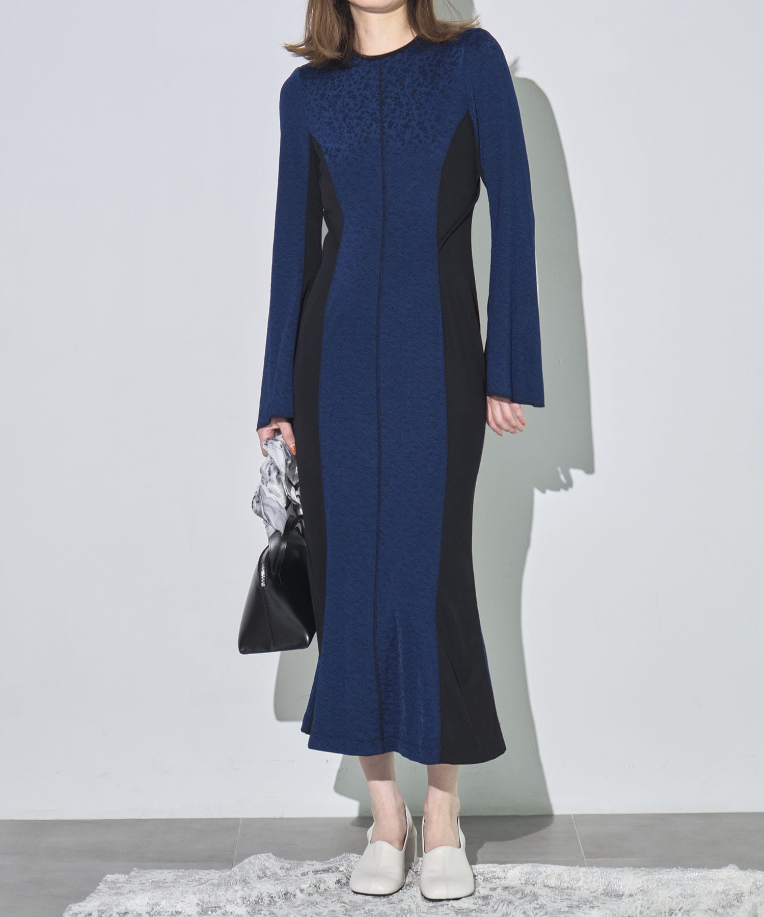 Floral Jacquard Fraise Stitch Dress Mame Kurogouchi
