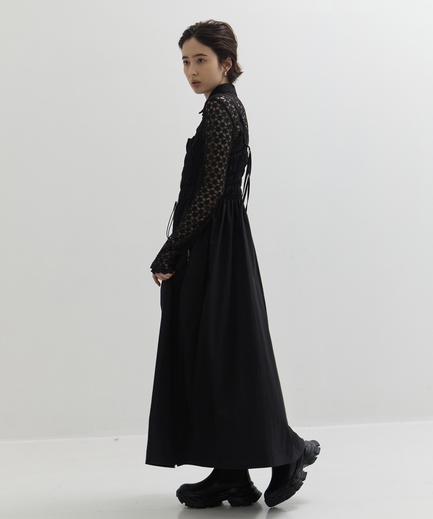 SHIRRING ZIP CAMISOLE DRESS STUDIOUS