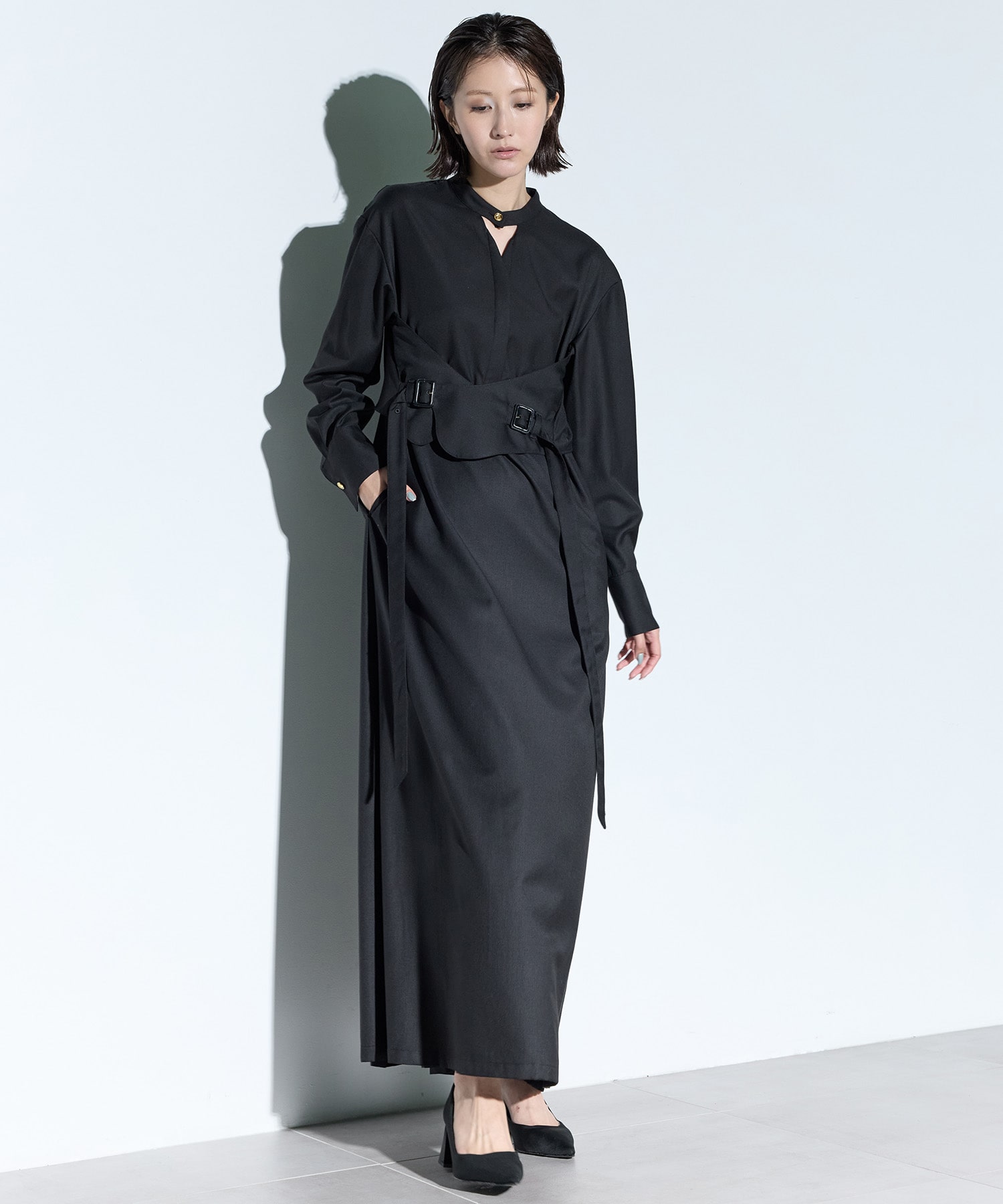 Cape belt dress MURRAL