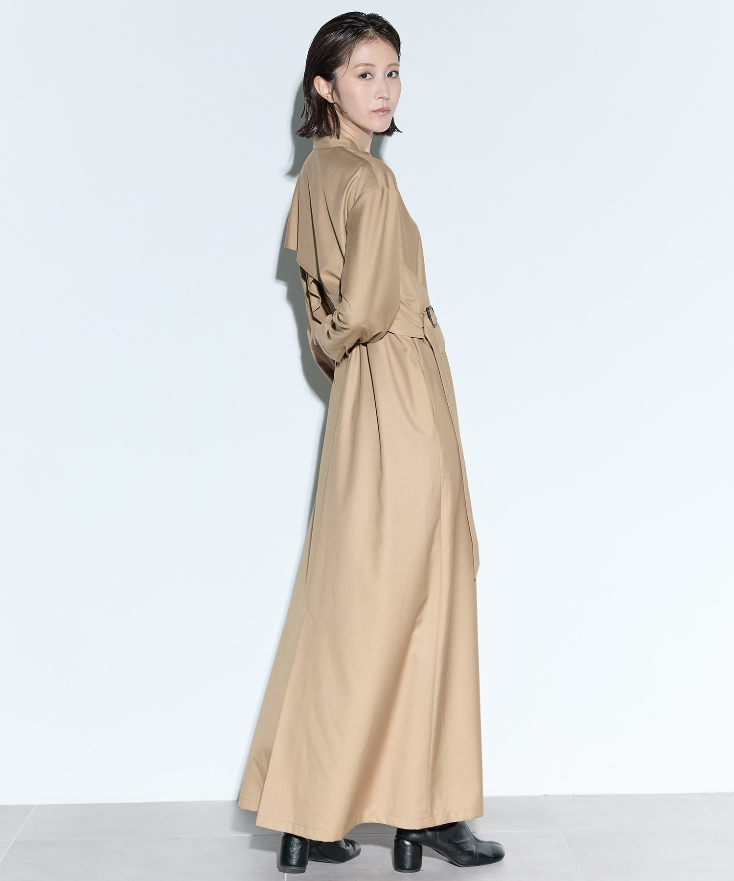 Cape belt dress MURRAL