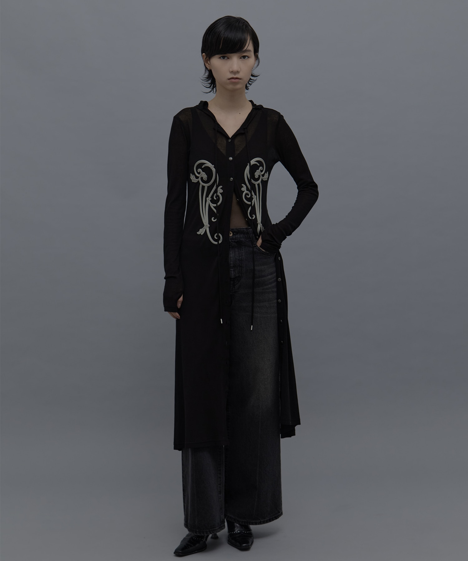 別注 iron embroidery cotton sheer onpiec tanakadaisuke