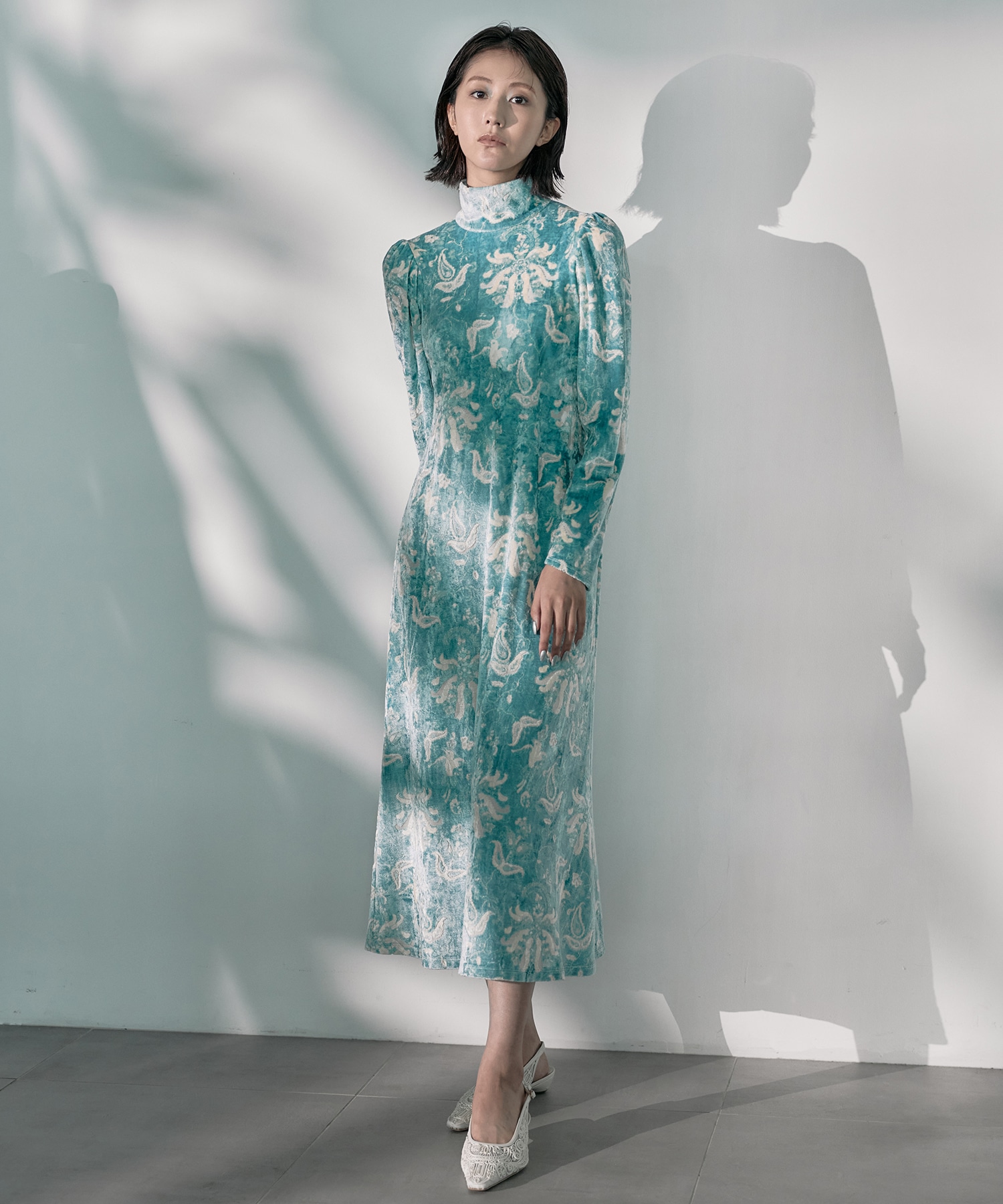 別注 Velour Jersey High Neck Dress Mame Kurogouchi