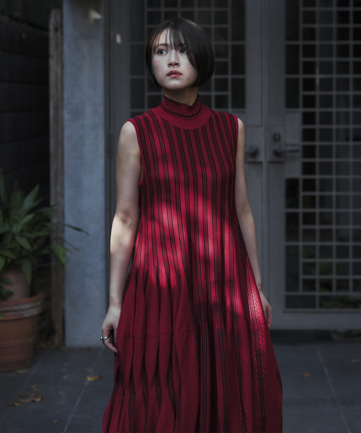 Asymmetric Knitted Volume Dress Mame Kurogouchi