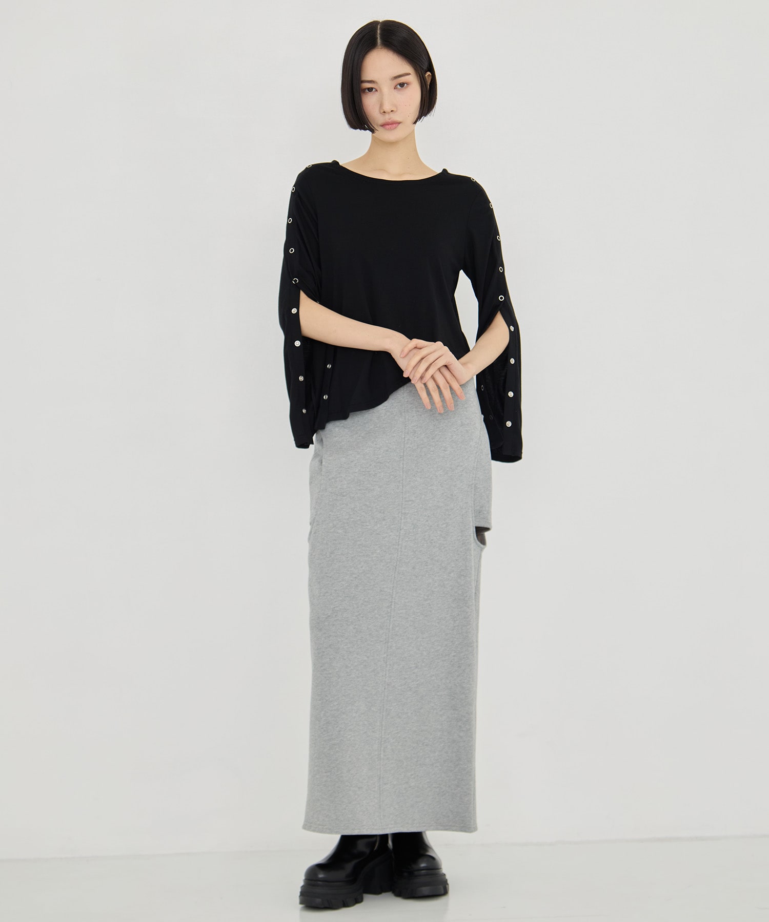 SHOULDER SNAP LONG SLEEVE TEE STUDIOUS