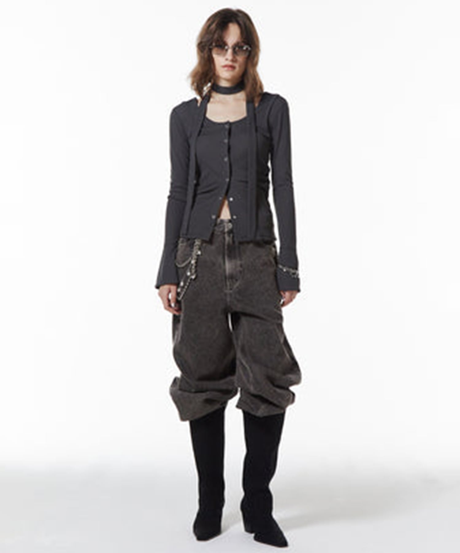 SCARF CHOKER TOPS JOSEMOON