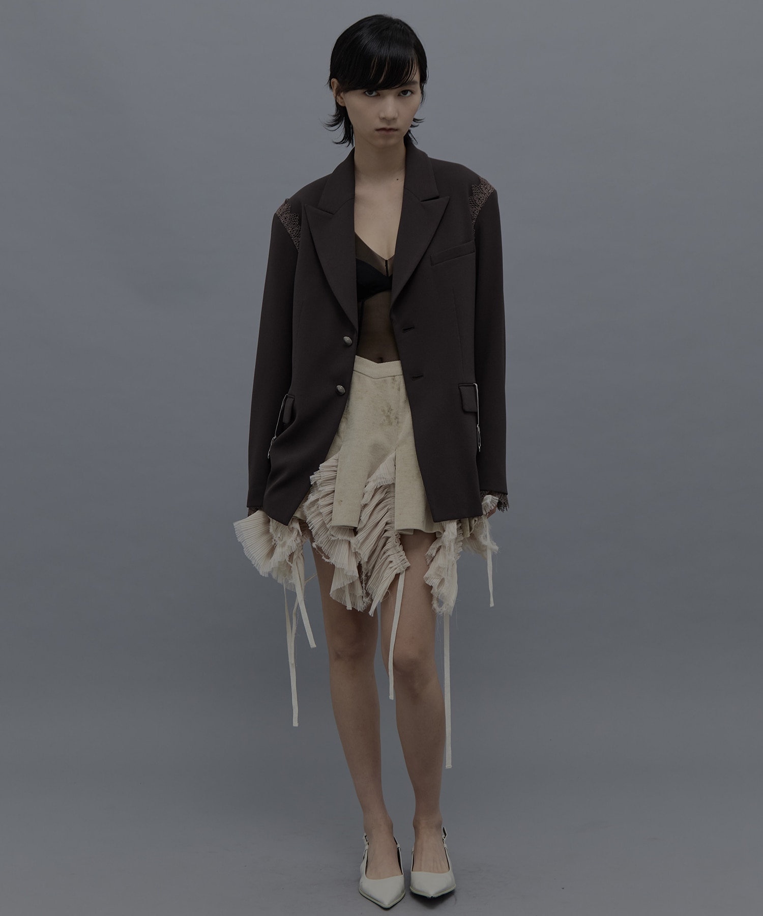 garter collar peaked lapel jacket tanakadaisuke