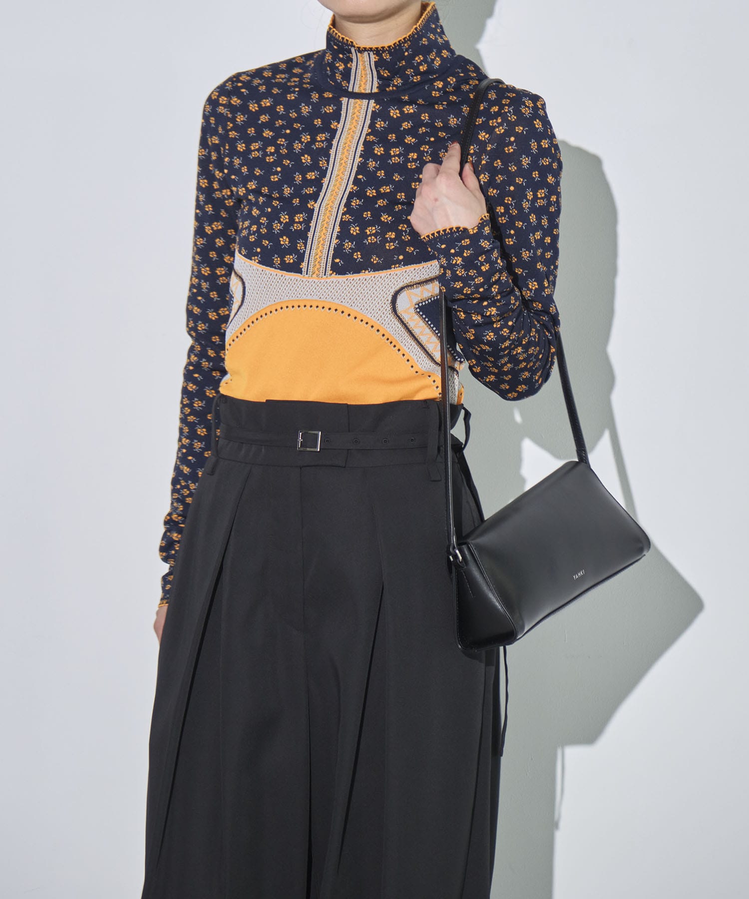 Floral Jacquard High Neck Knitted Top Mame Kurogouchi