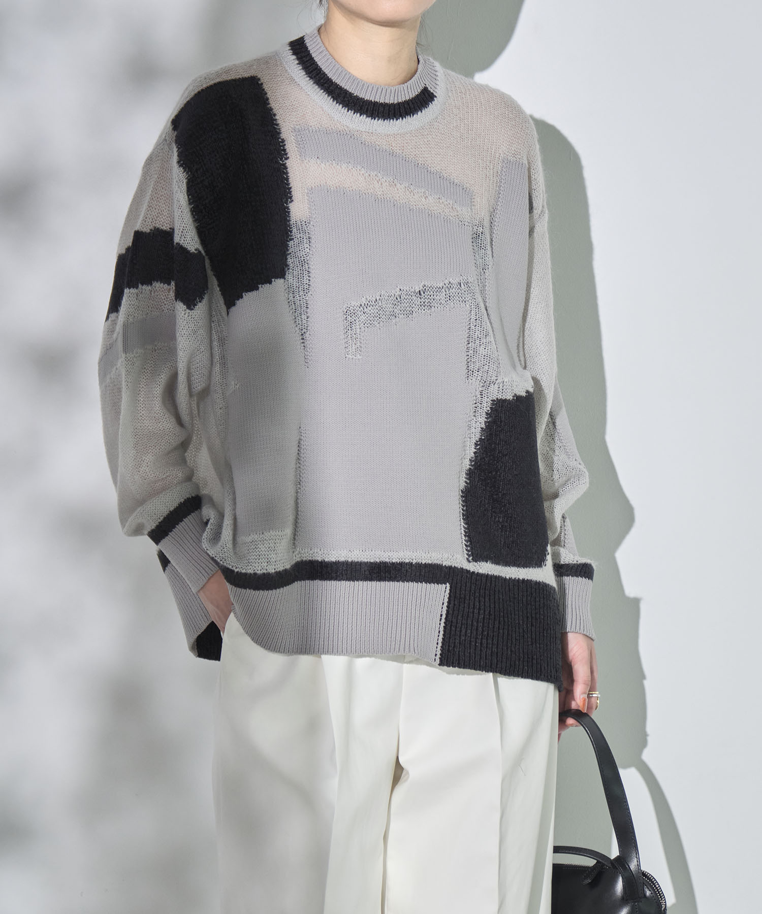 Katachi Motif Knited Top Mame Kurogouchi