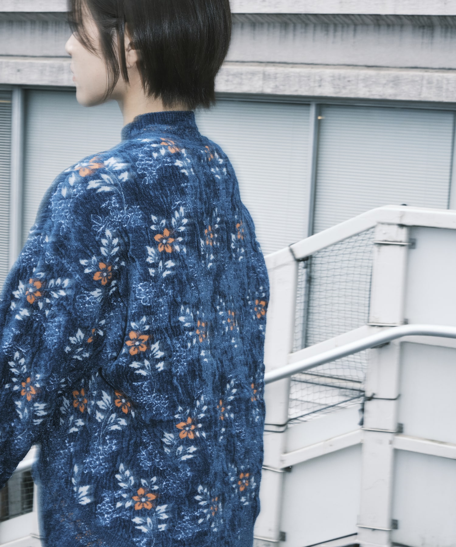 Floral Motif Chenille Knited Top Mame Kurogouchi