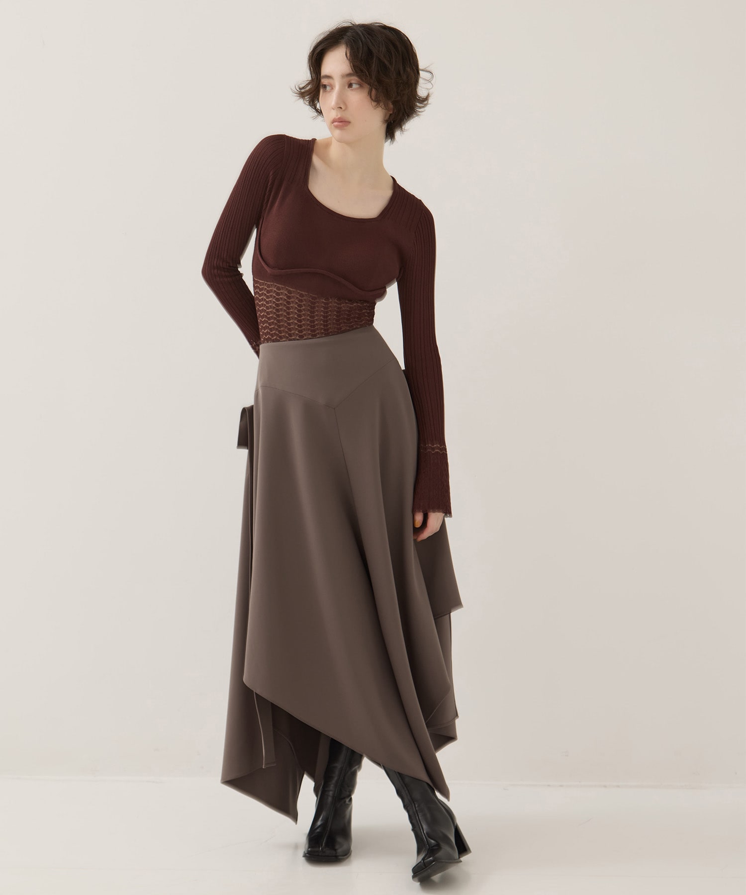 別注Square Neck Ripple Knit EMILY ODA