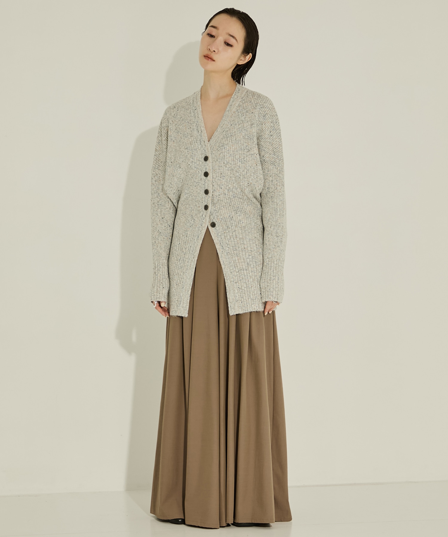 Greer melange knit cardigan AKIRANAKA
