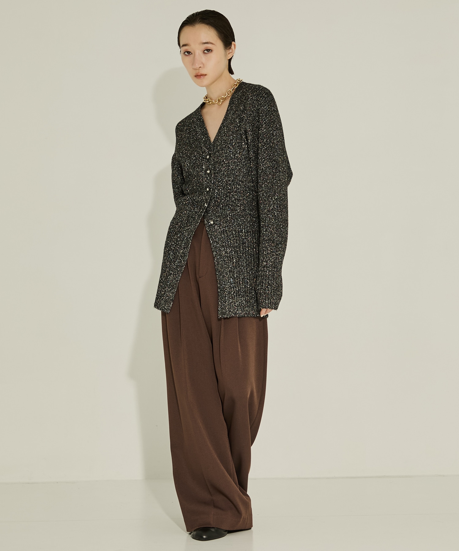 Greer melange knit cardigan AKIRANAKA
