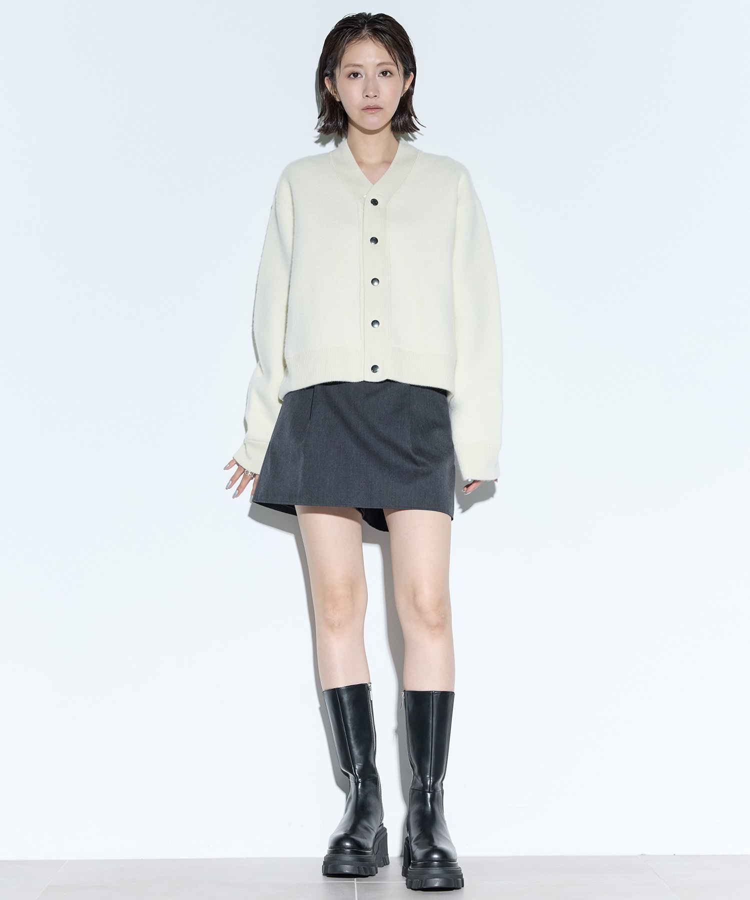 RERACS SNAP BUTTON KNIT CARDIGAN(FREE ECRU): THE RERACS: WOMENS