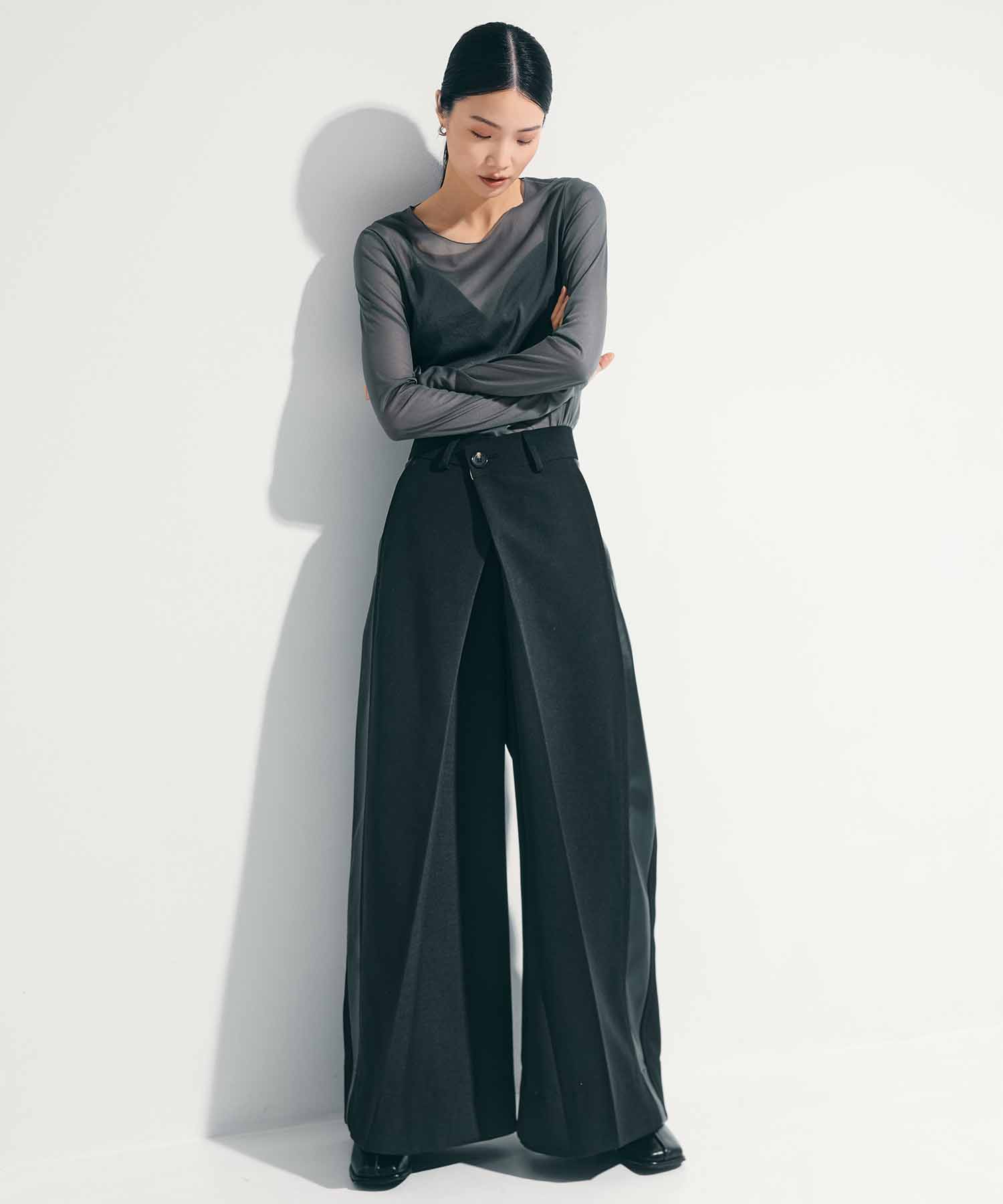 Side Leather Flare Trousers STUDIOUS