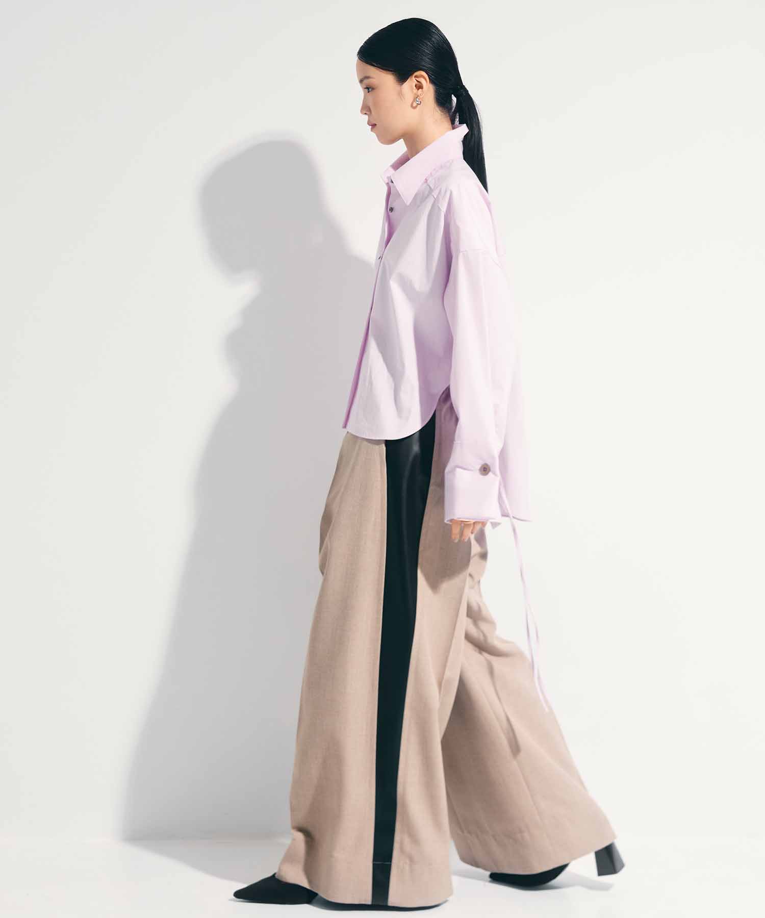 Side Leather Flare Trousers STUDIOUS