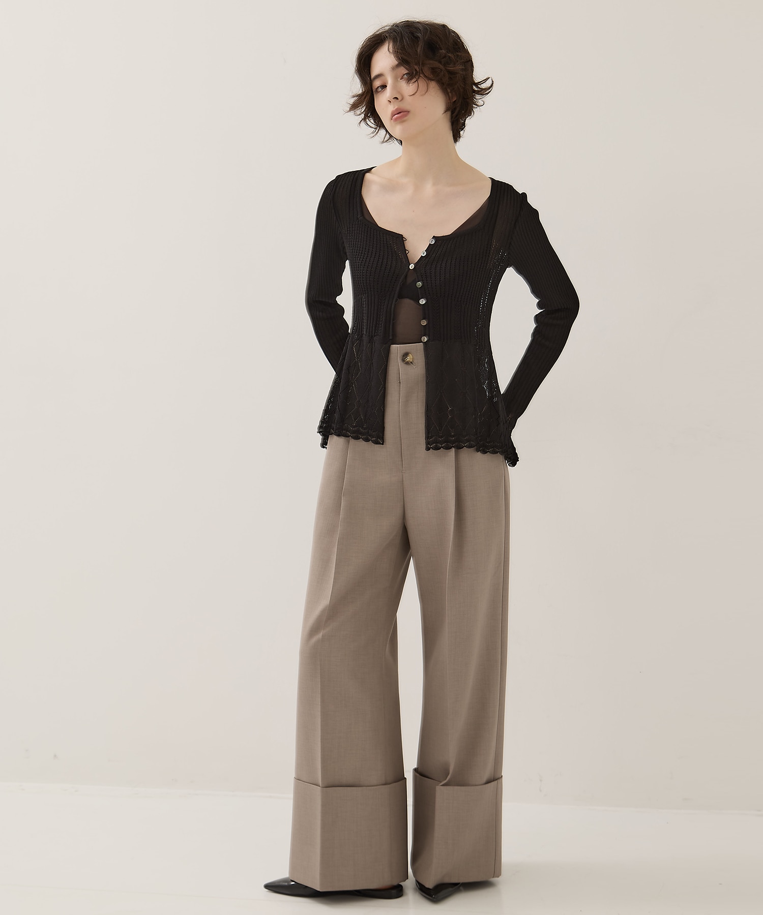 Wide Double Hem Trousers STUDIOUS