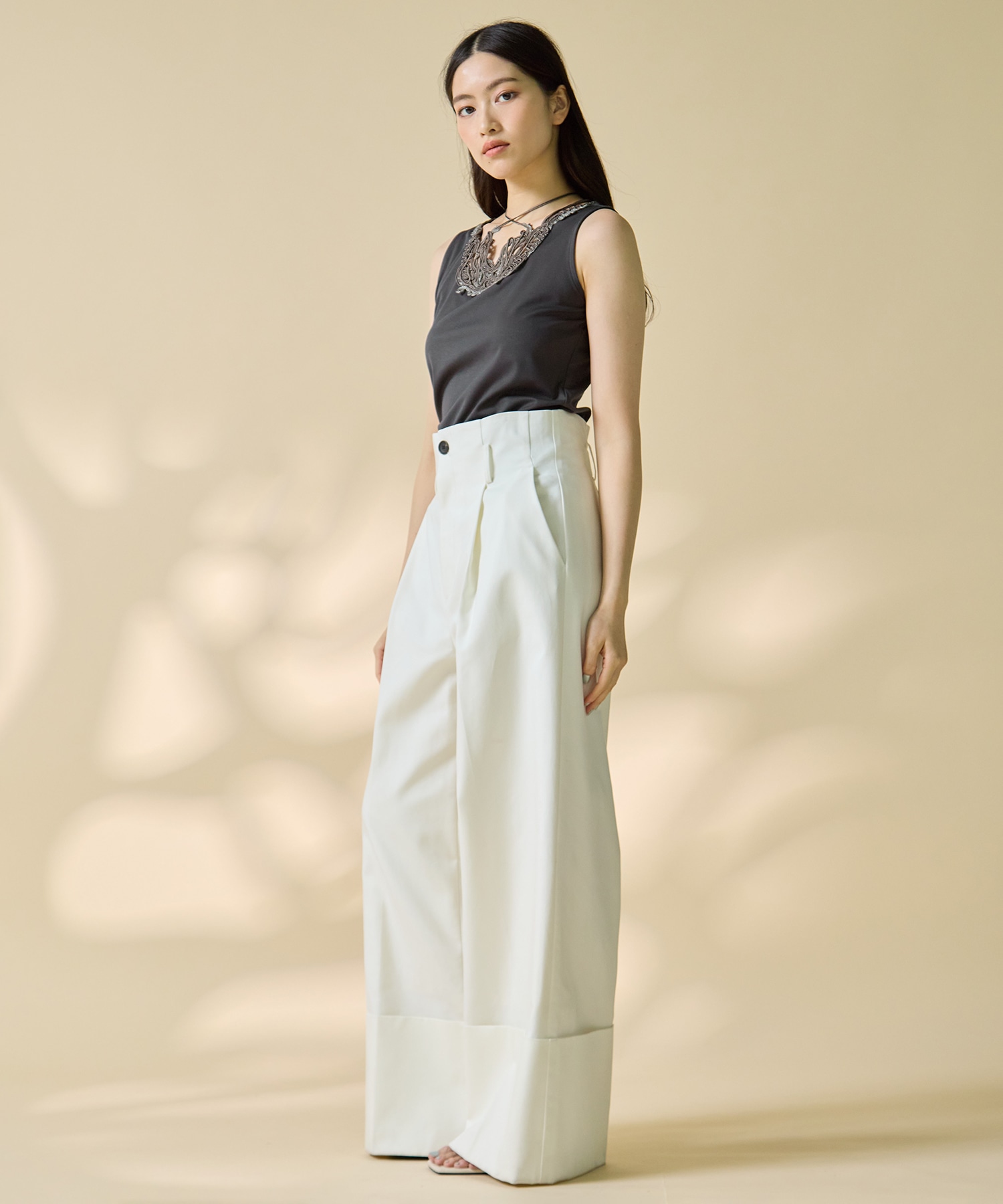 Wide Double Hem Trousers STUDIOUS